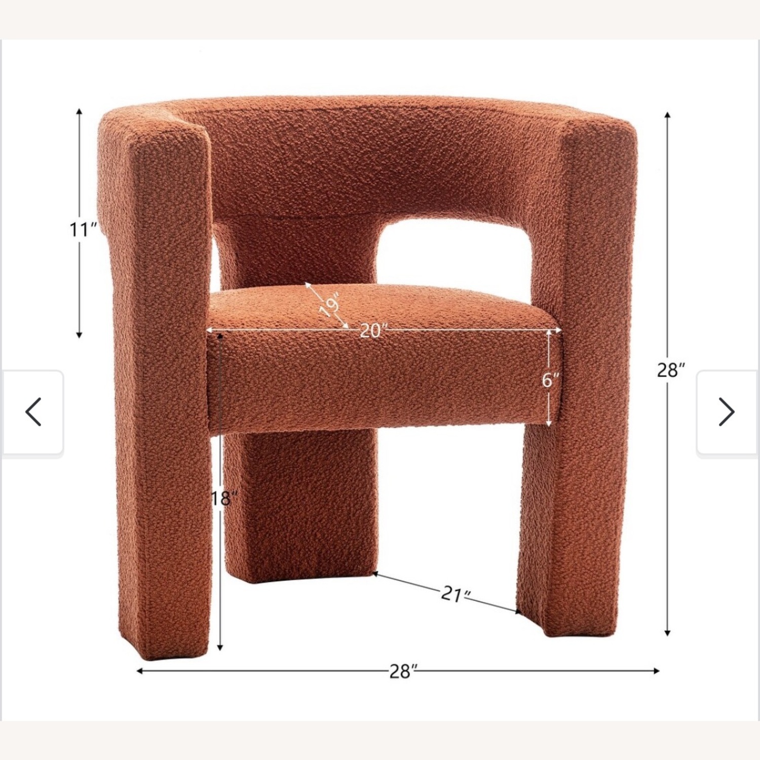 Wide Boucle Upholstered Square Armchairs - image-3