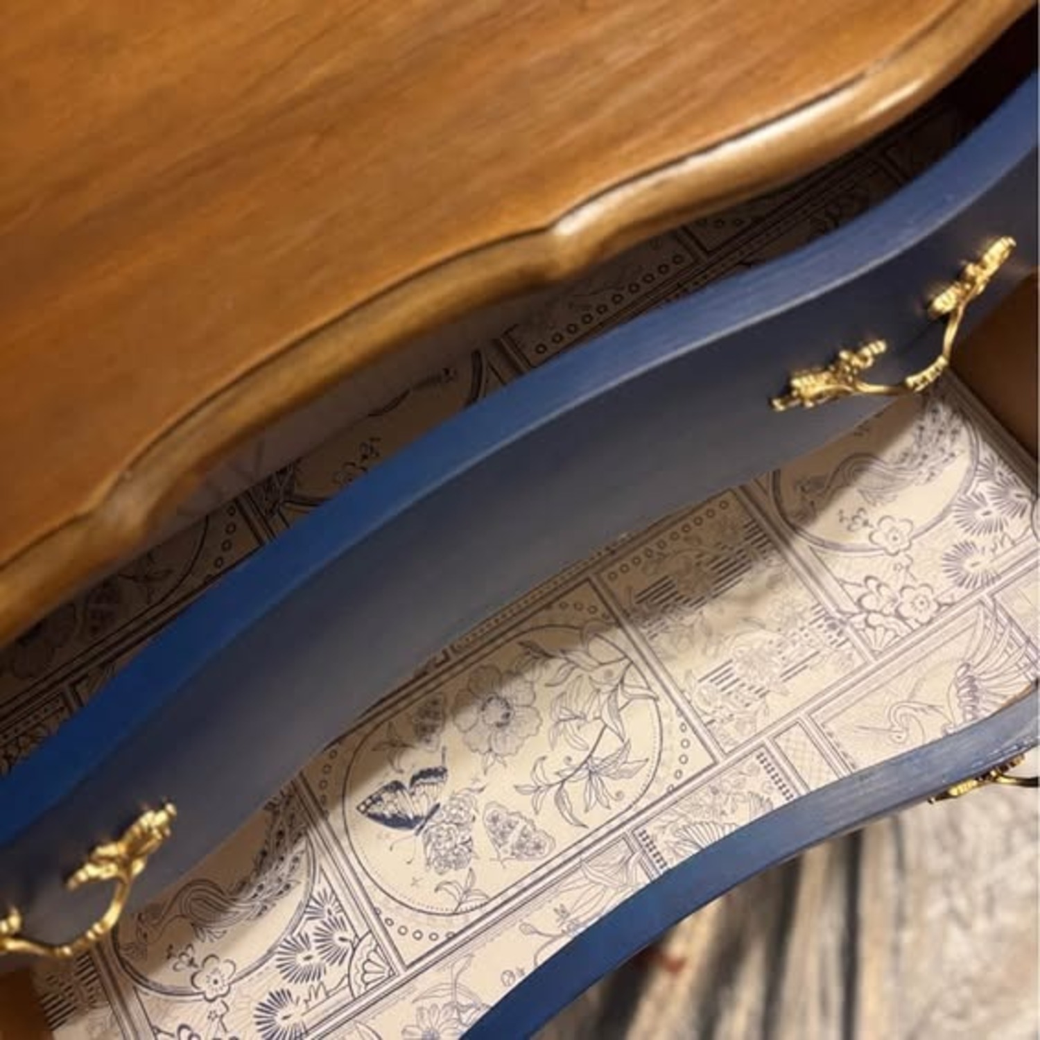 Vintage Navy Serpentine Dresser - image-6