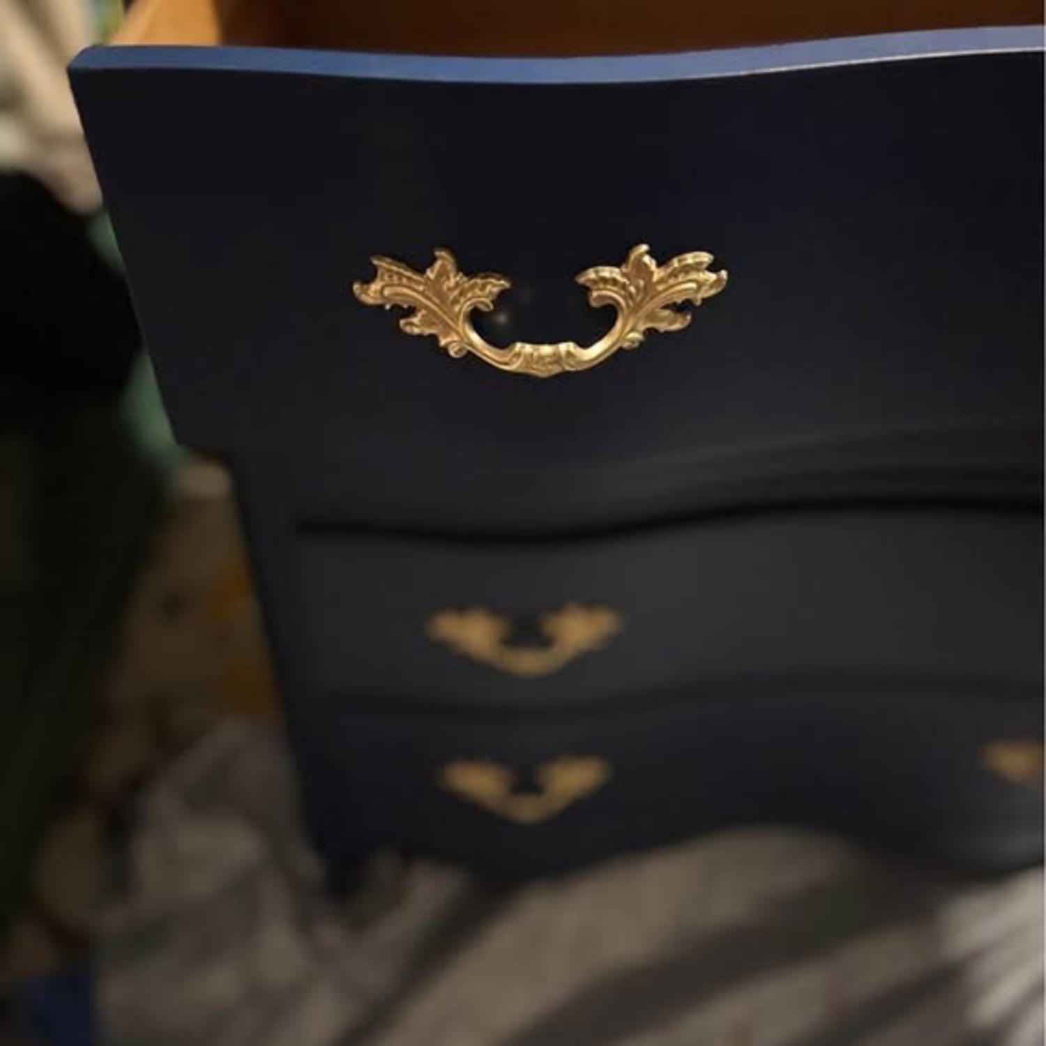 Vintage Navy Serpentine Dresser - image-5