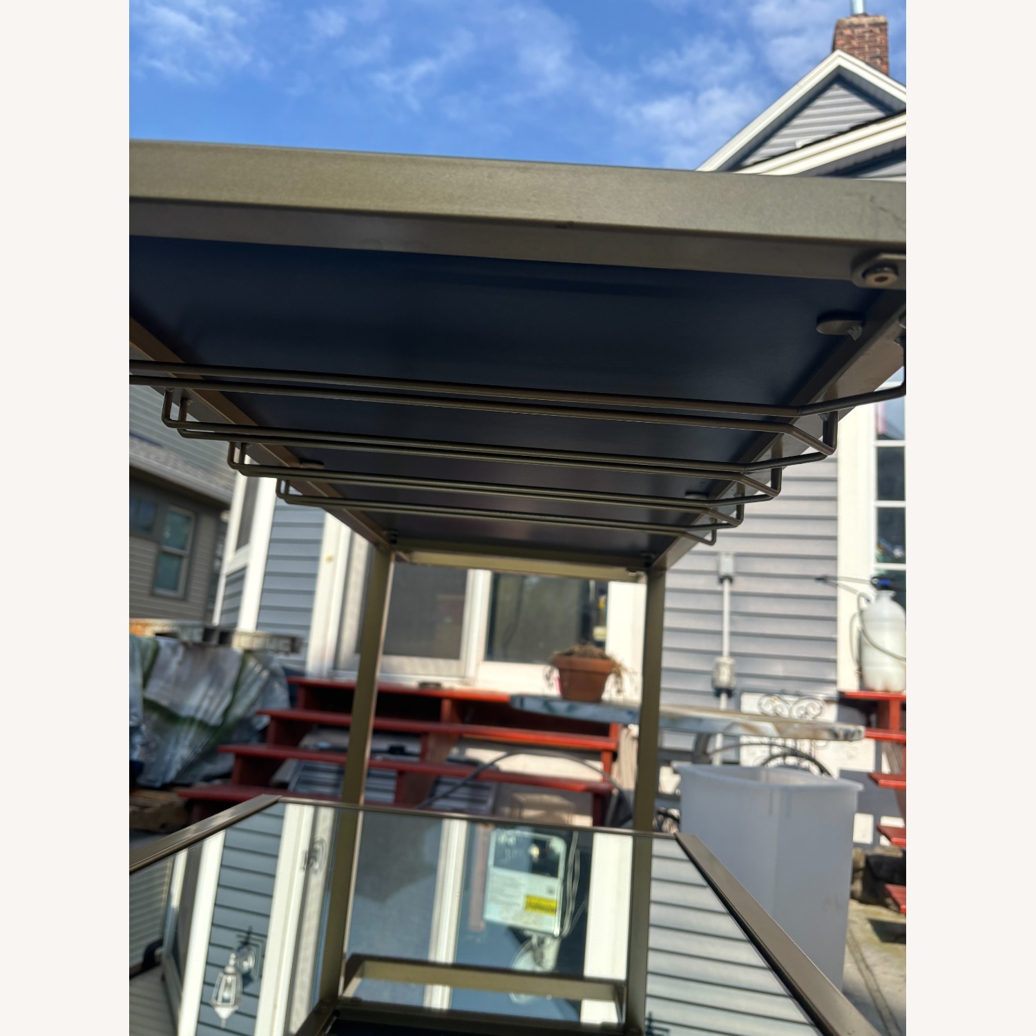 West Elm Elegant Rolling Bar with Mirrored Shelves - image-5