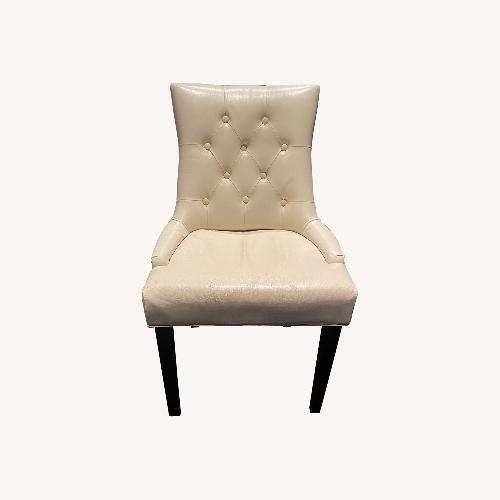 Used Set of 3 Tufted Faux Leather Dining/Accent Chairs for sale on AptDeco