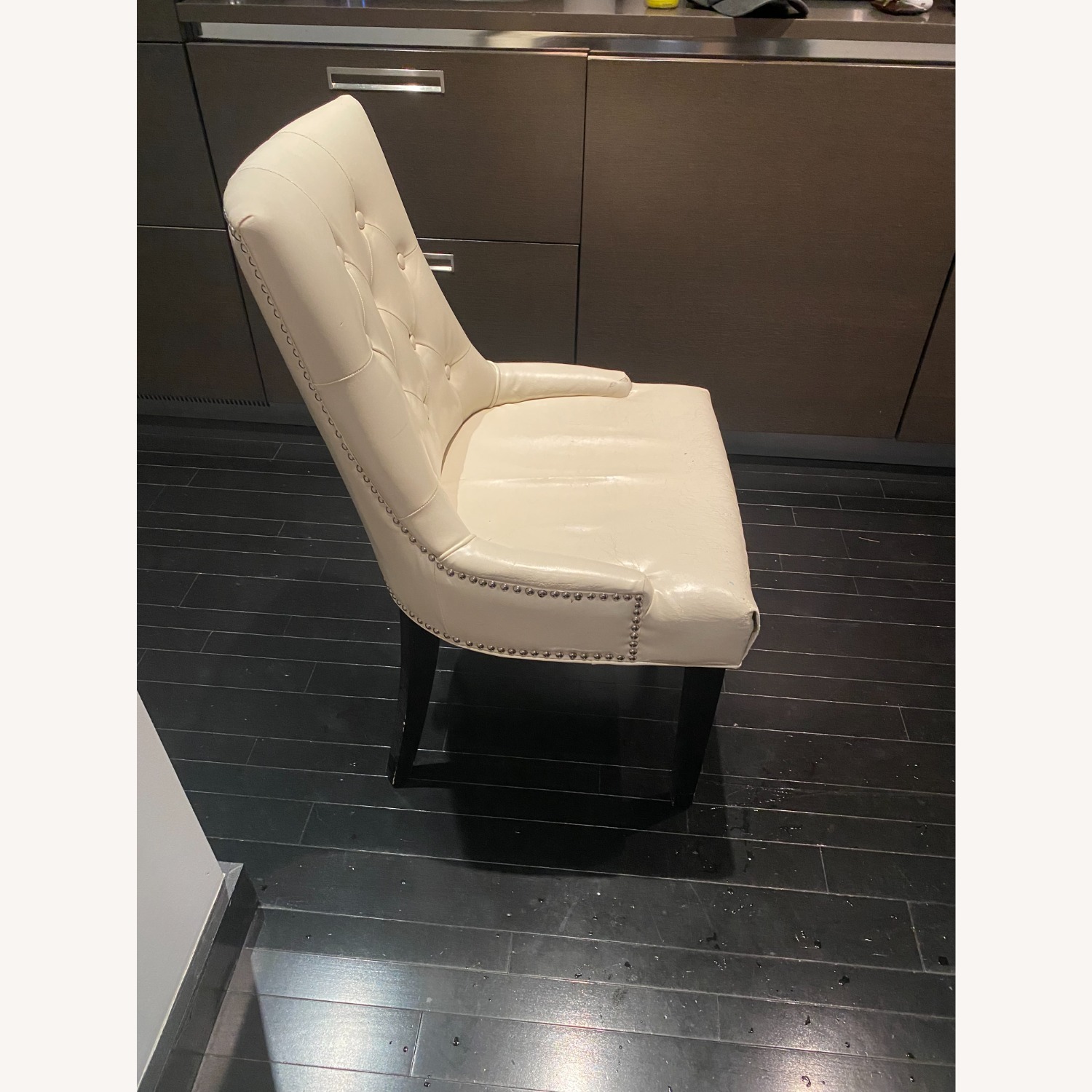 Set of 3 Tufted Faux Leather Dining/Accent Chairs - image-5