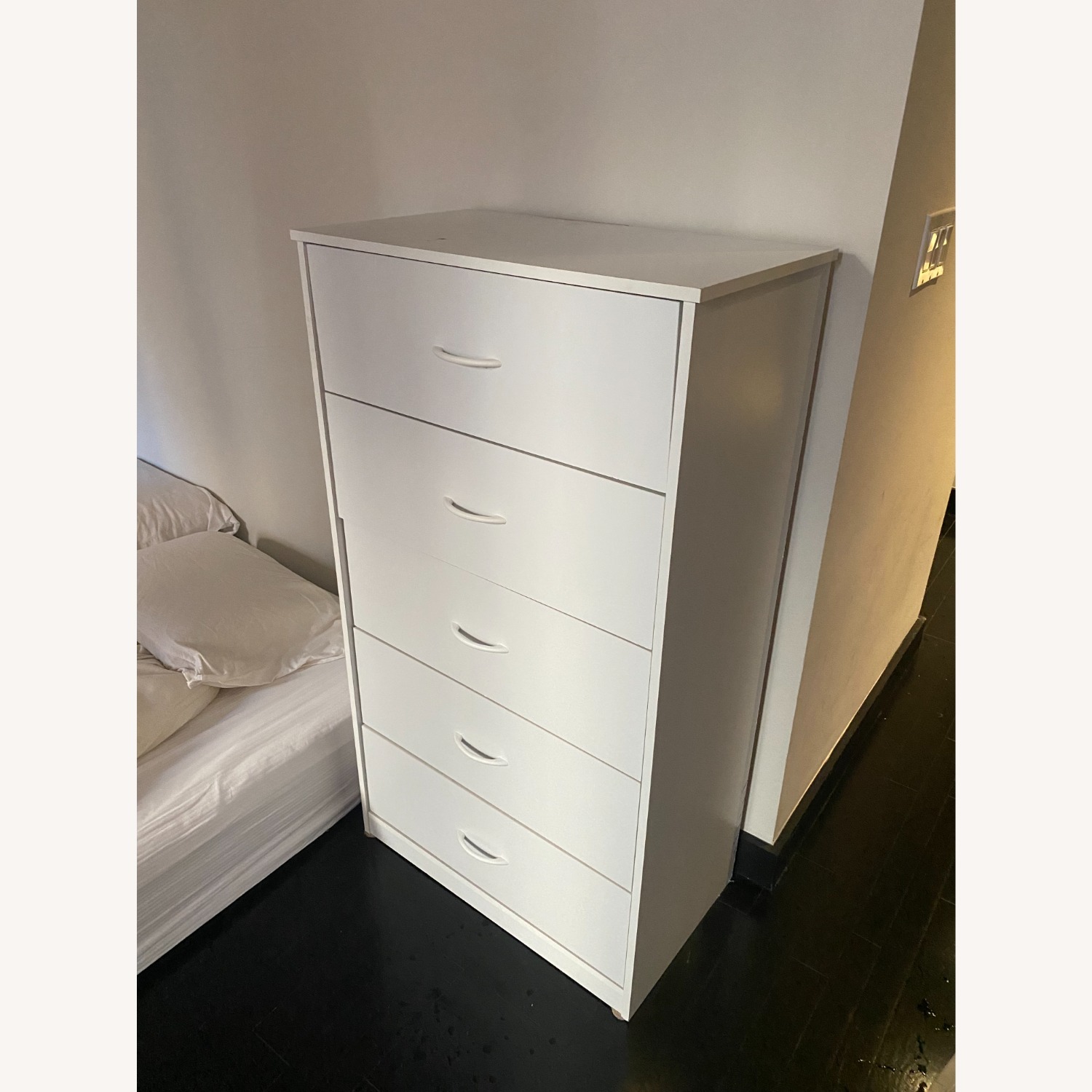 White 5-Drawer Tall Dresser - image-2
