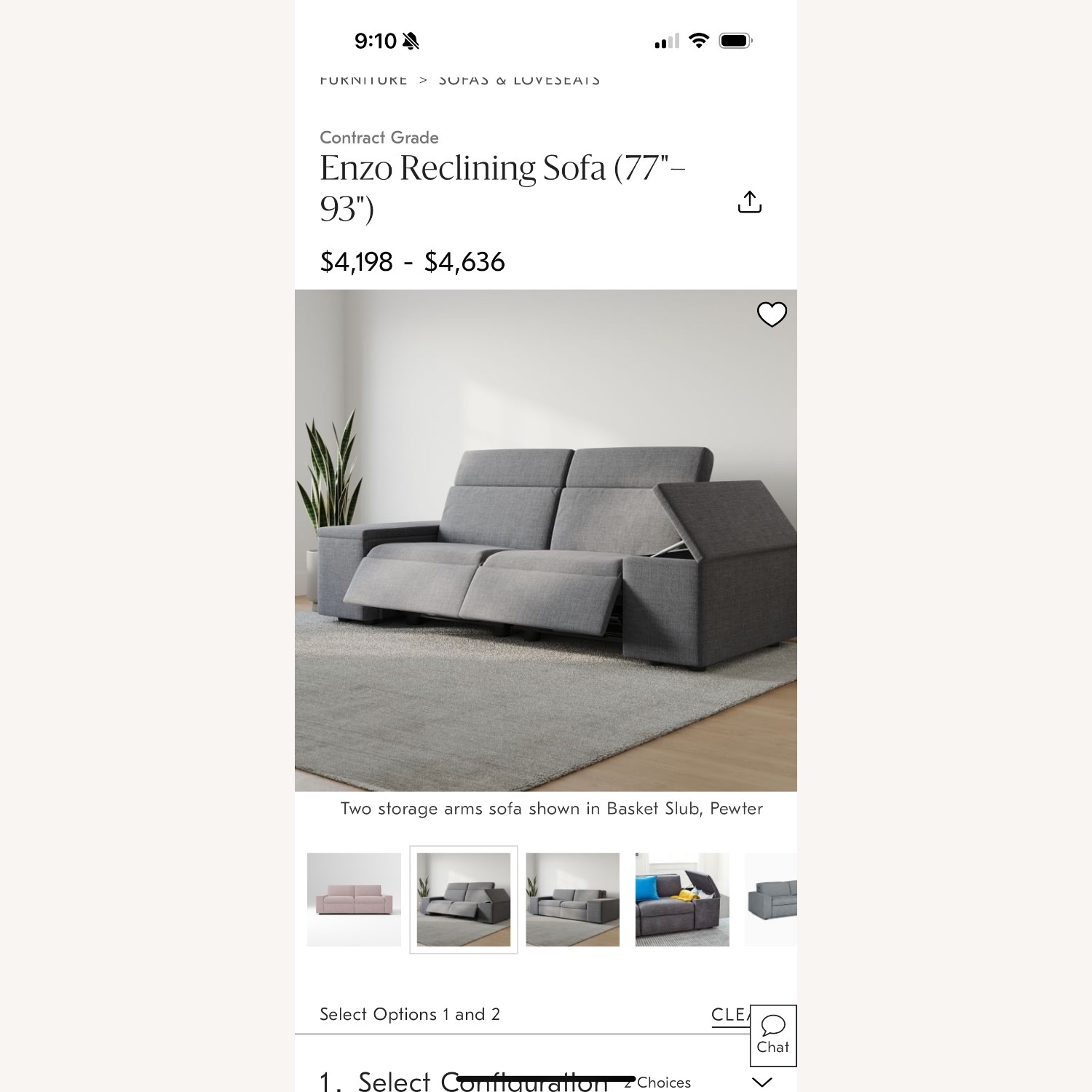 West Elm Enzo Reclining Sectional- 2 Storage Arms - image-5