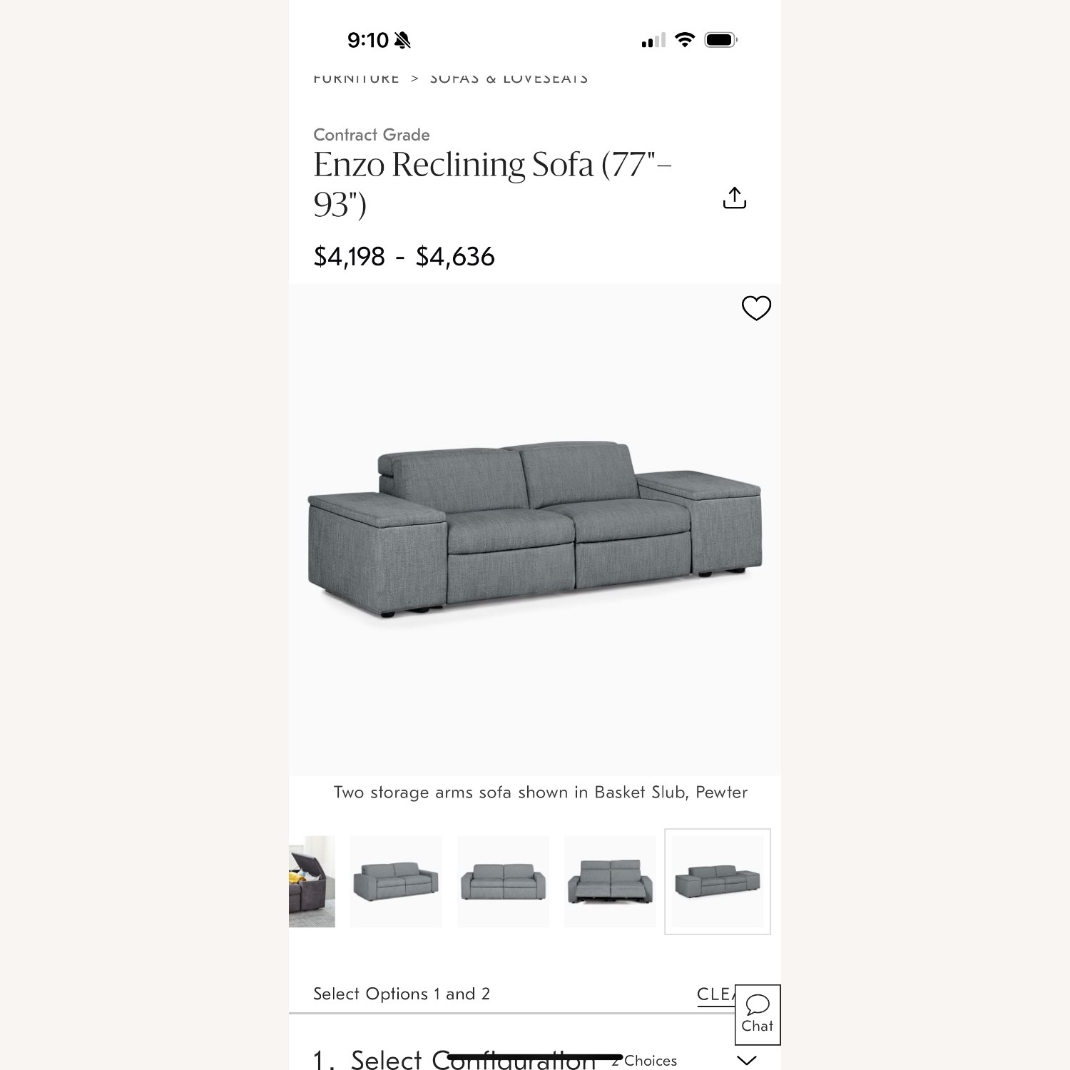 West Elm Enzo Reclining Sectional- 2 Storage Arms - image-4