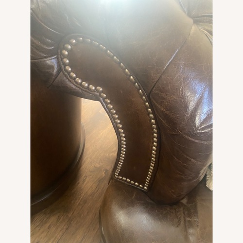 Used Old Hickory Tannery Chesterfield Leather Couch for sale on AptDeco