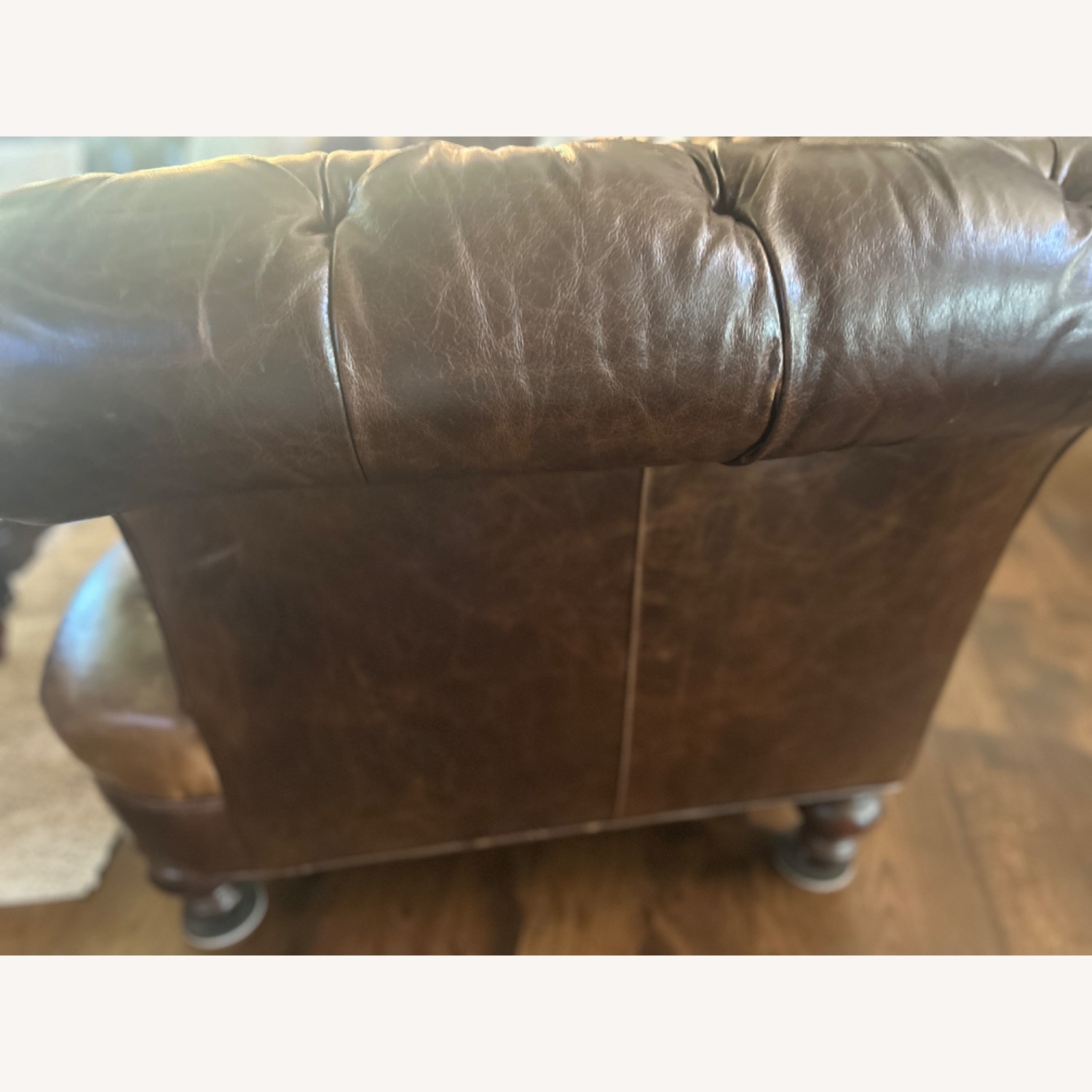 Old Hickory Tannery Chesterfield Leather Couch - image-3