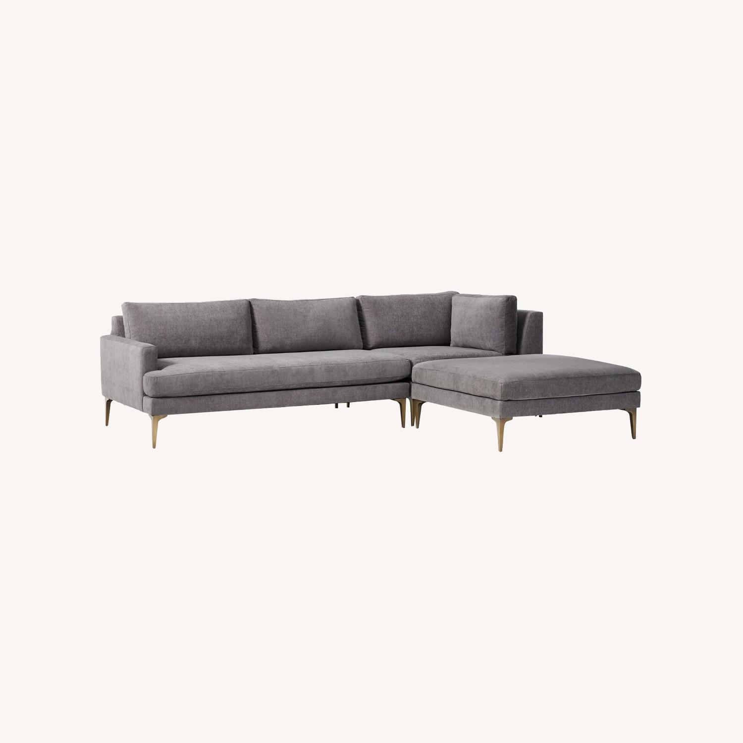 West Elm Grey Large Couch - image-0