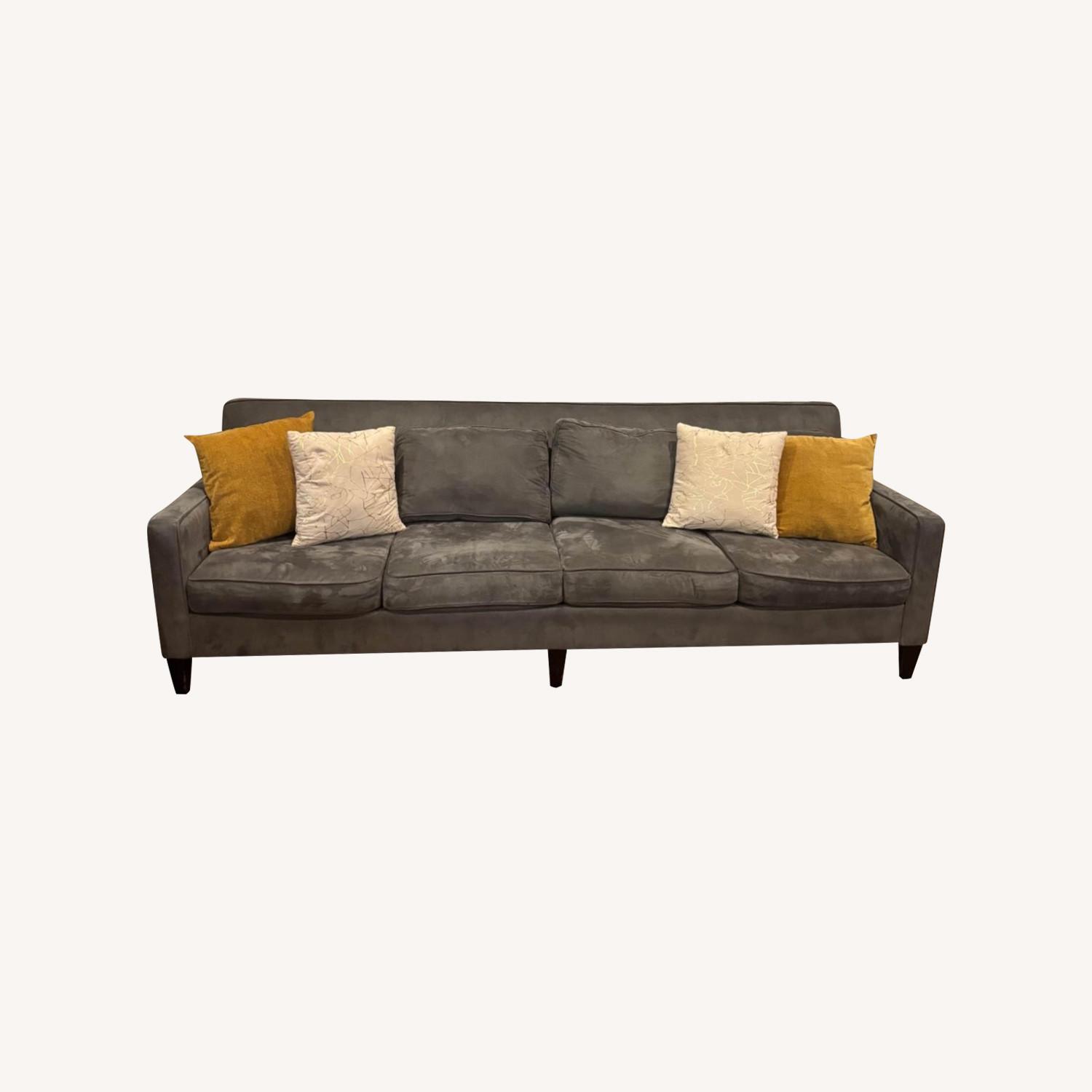 Macy's Grey 4 Seater Fabric Couch - image-0