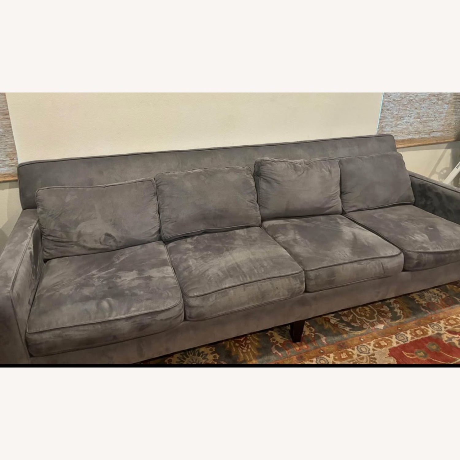 Macy's Grey 4 Seater Fabric Couch - image-4