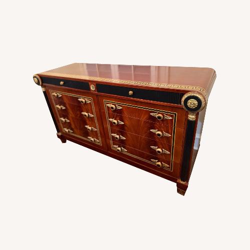 Used Dark Brown Buffet/ Black and Gold Accents for sale on AptDeco