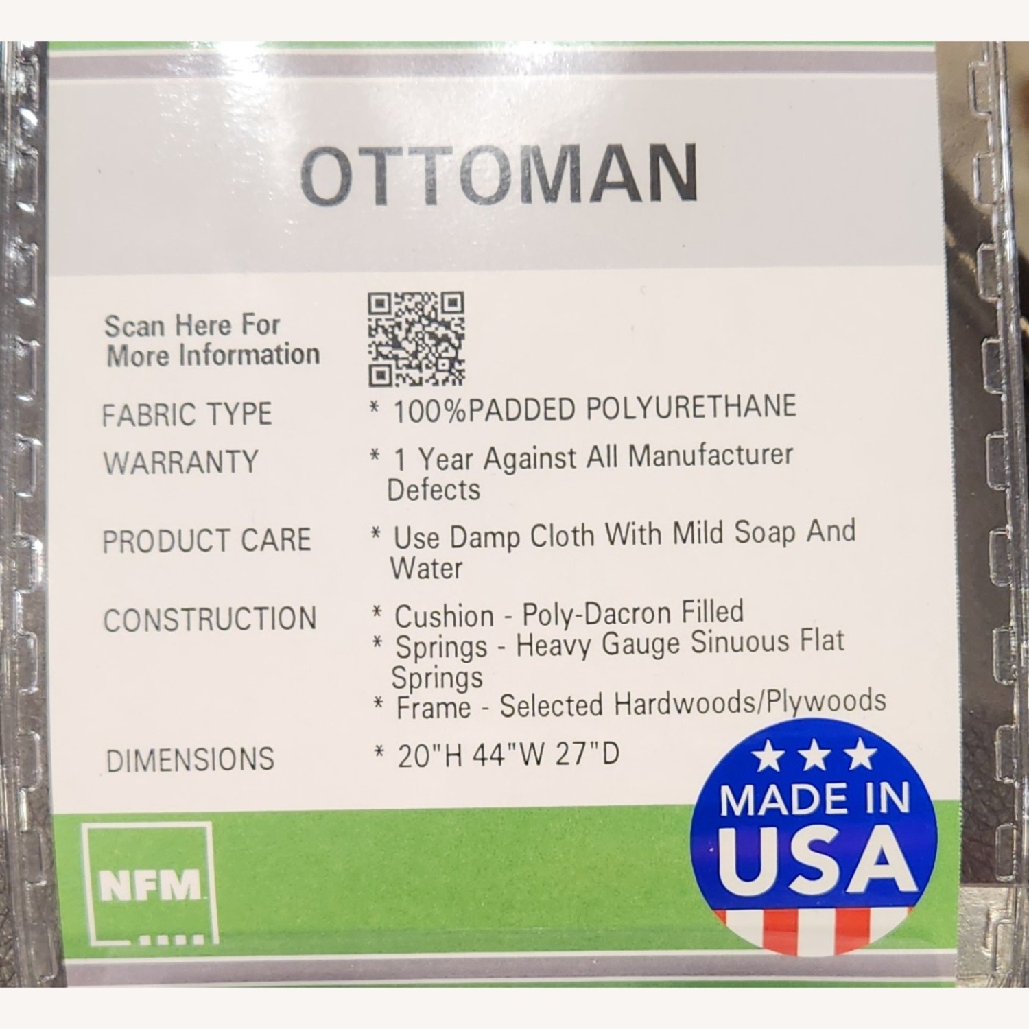 3 Seater Faux Leather Sofa with Ottoman - image-4