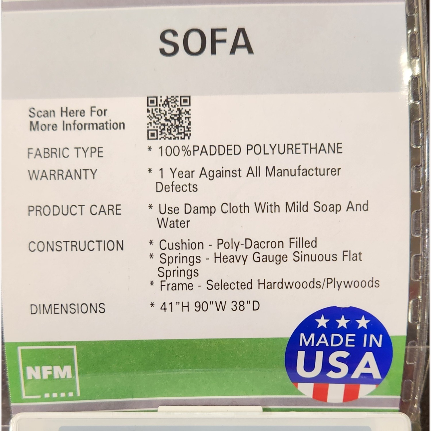 3 Seater Faux Leather Sofa with Ottoman - image-3