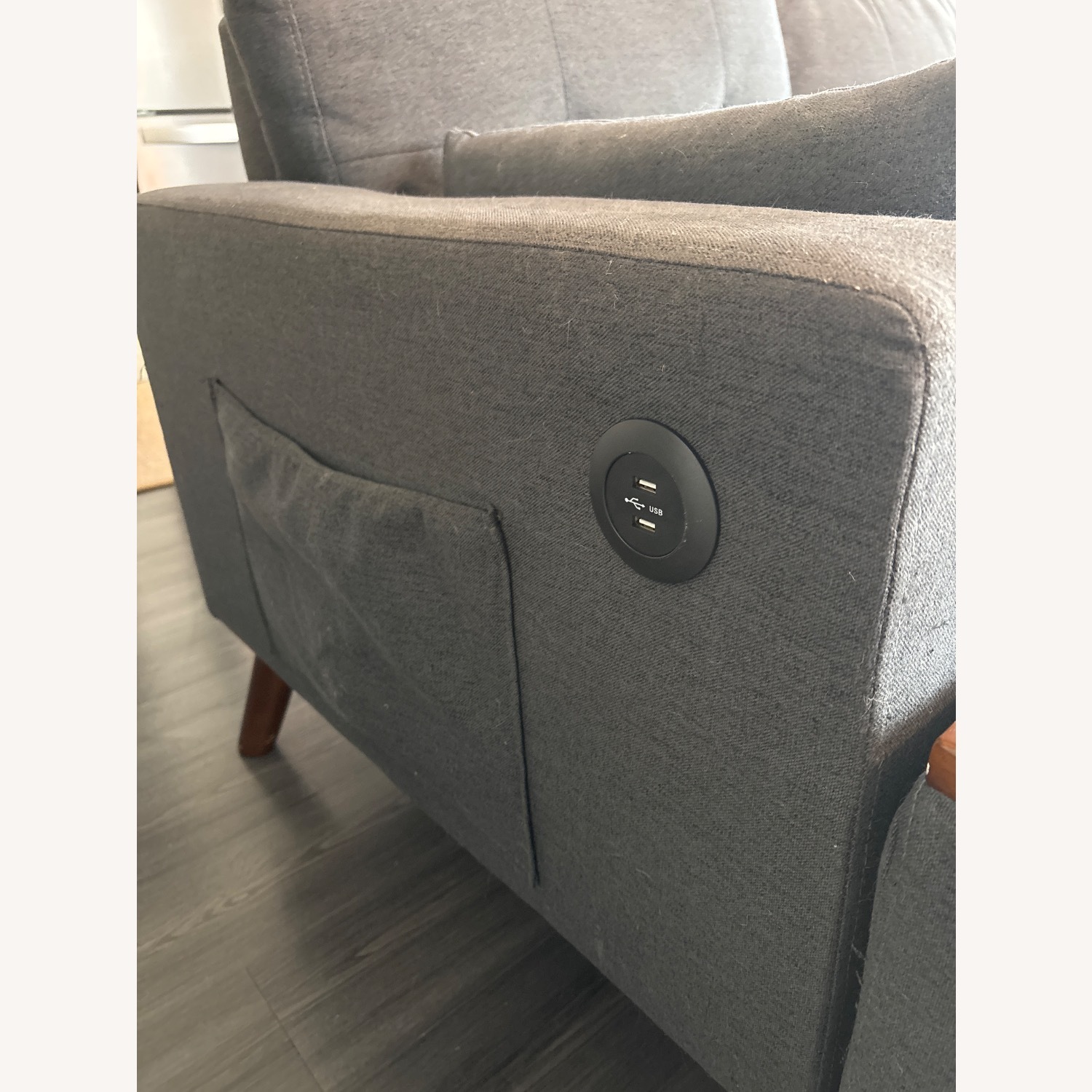 Navy Blue Mid-century Modern Modular L Shape Sofa - image-2