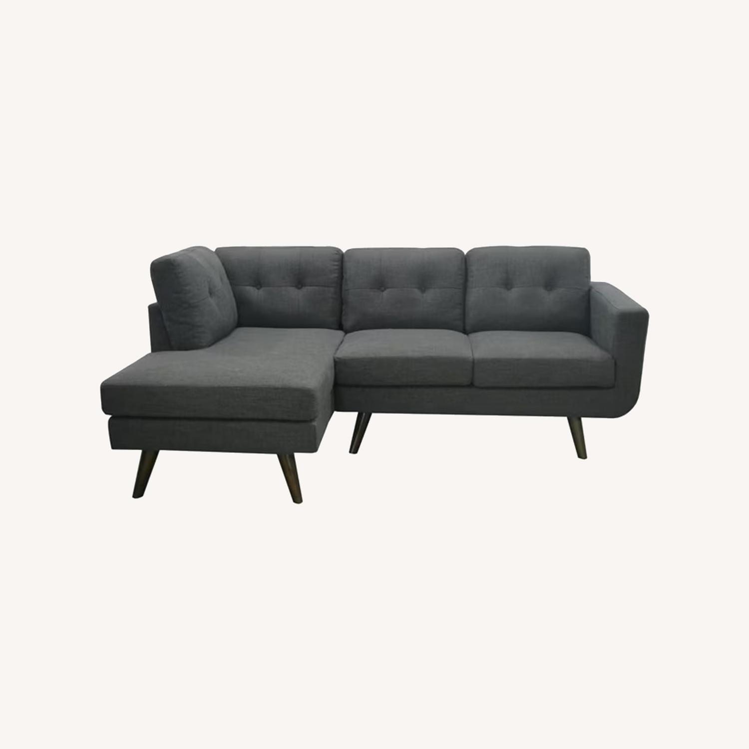 Navy Blue Mid-century Modern Modular L Shape Sofa - image-0