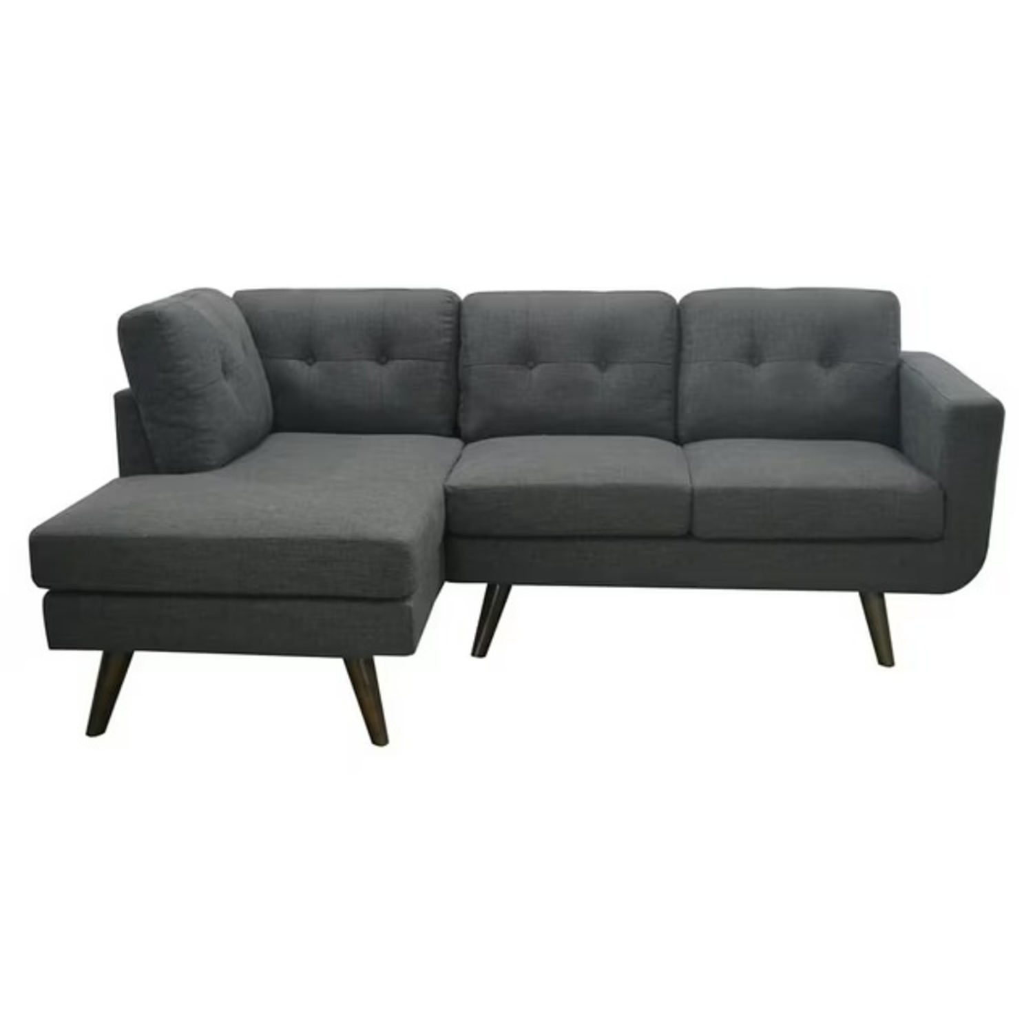 Navy Blue Mid-century Modern Modular L Shape Sofa - image-5
