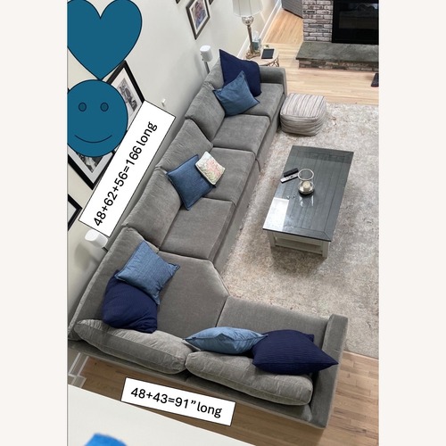Used Bloomingdales Ridley Cement Gray Sectional Couch   for sale on AptDeco