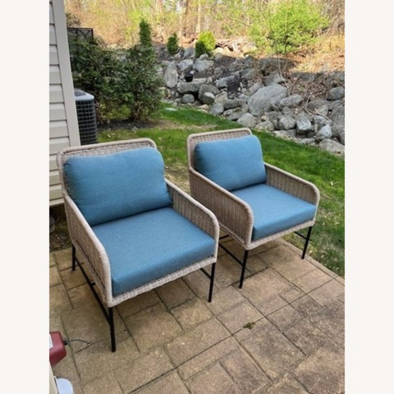 Pottery Barn Tulum Wicker Outdoor Loveseat Set - image-2