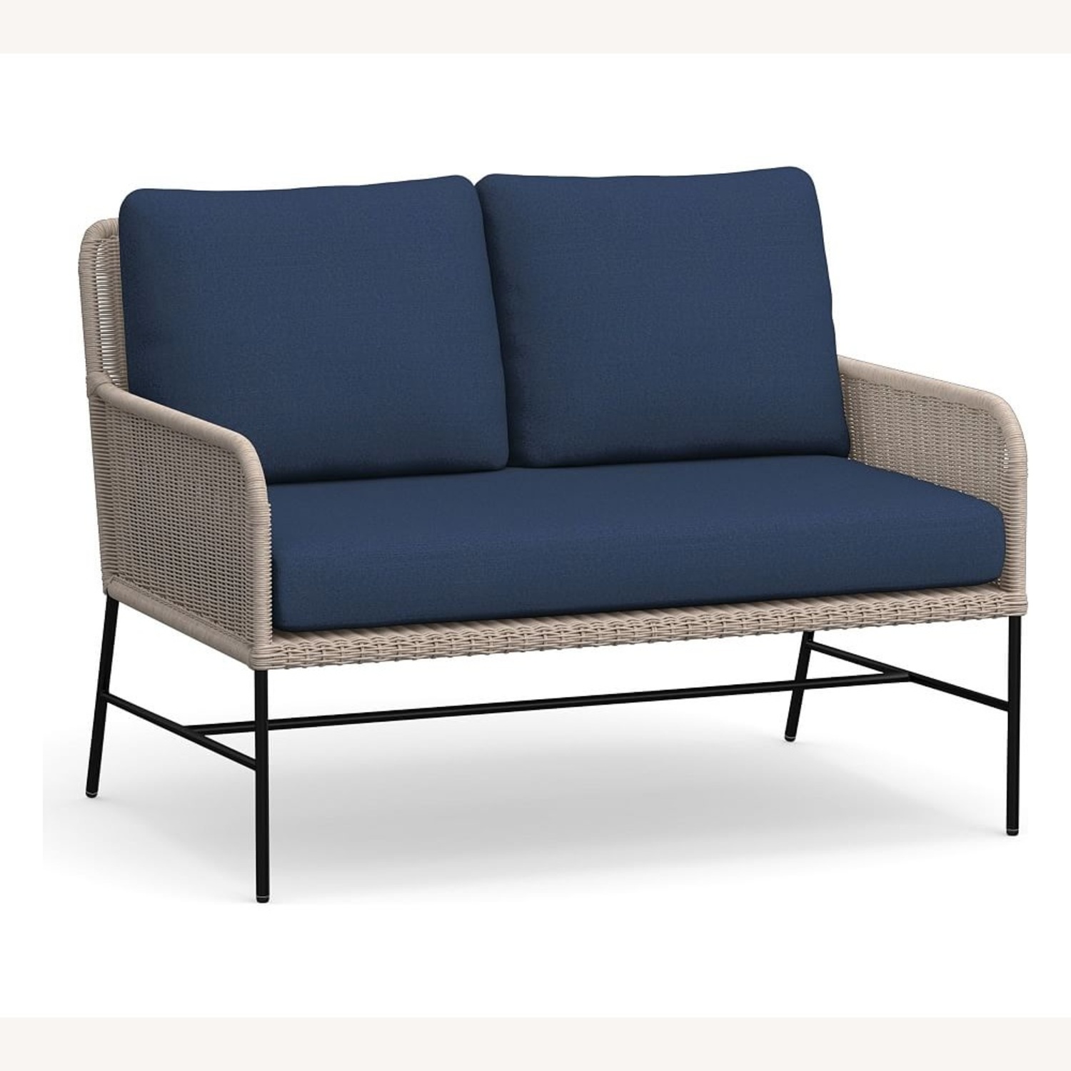 Pottery Barn Tulum Wicker Outdoor Loveseat Set - image-9