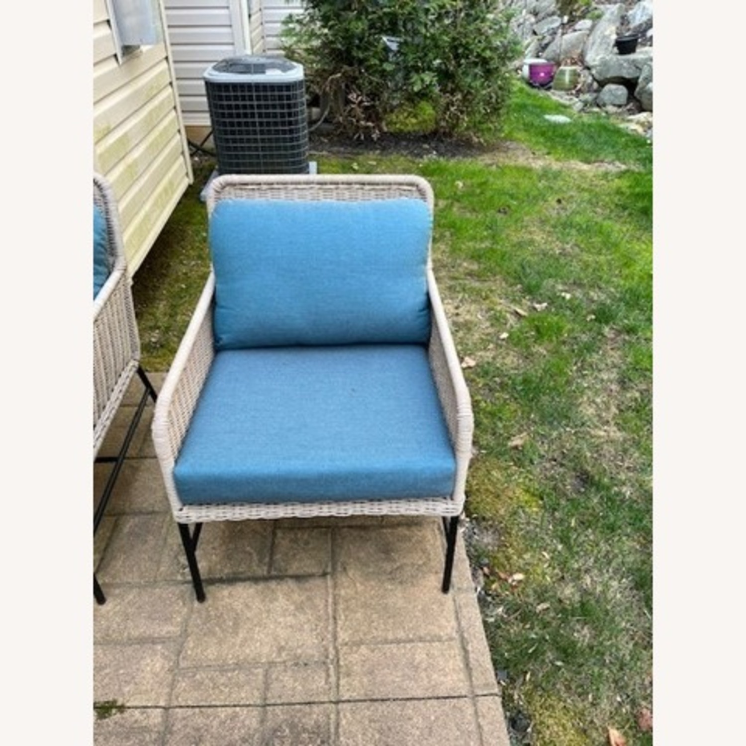 Pottery Barn Tulum Wicker Outdoor Loveseat Set - image-4