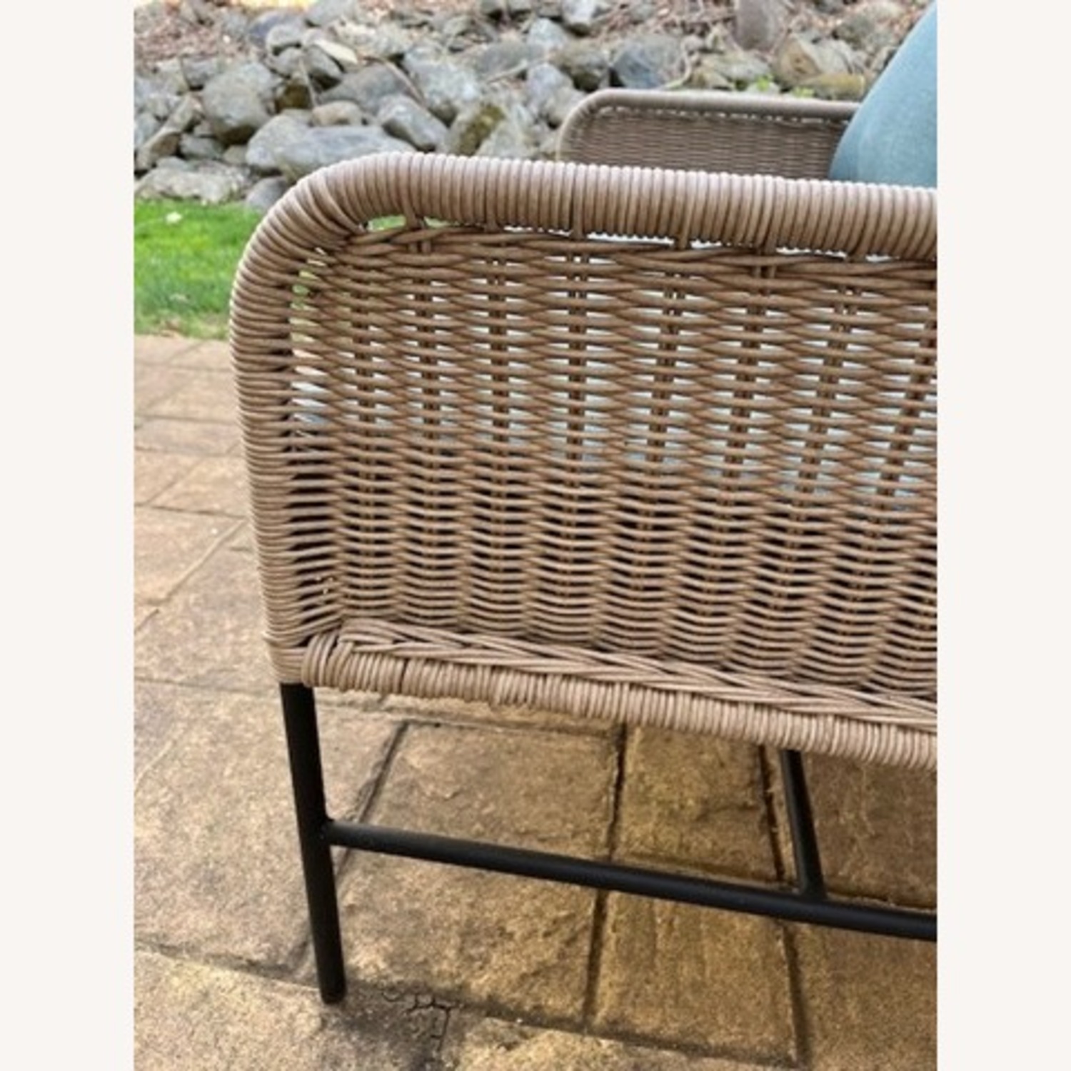 Pottery Barn Tulum Wicker Outdoor Loveseat Set - image-3