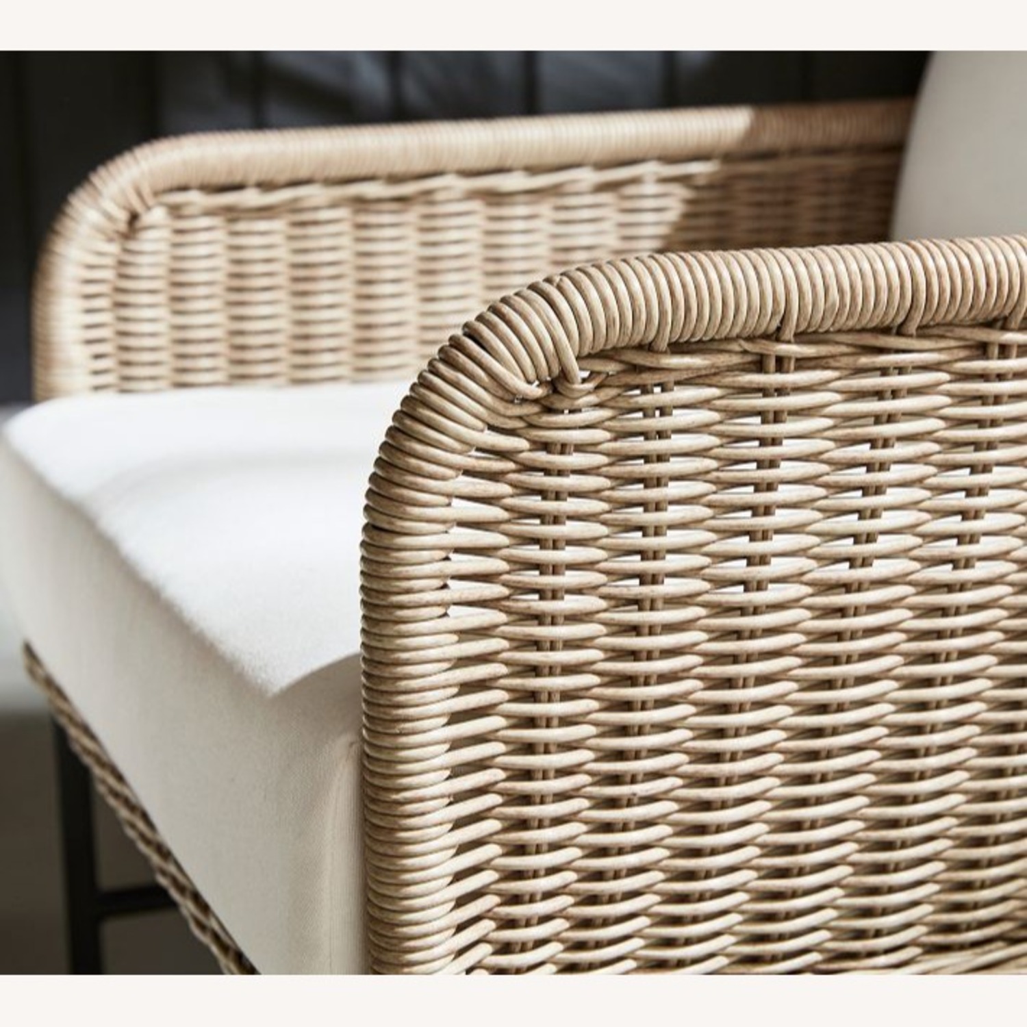 Pottery Barn Tulum Wicker Outdoor Loveseat Set - image-7