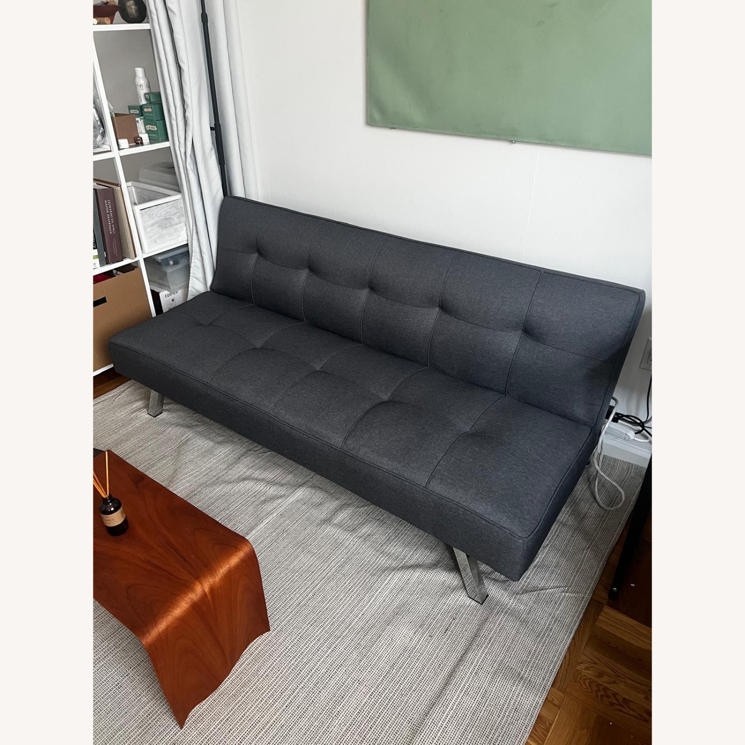 Sleeper Sofa Navy Grey - image-1