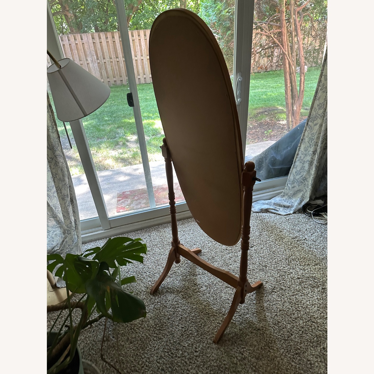 Vintage Wood Cheval Mirror - image-2