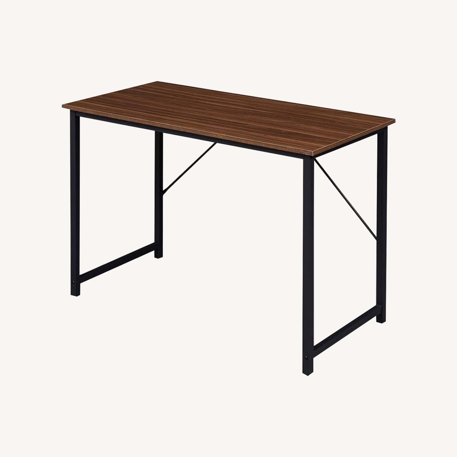 Brown Wood and Metal Desk - image-0