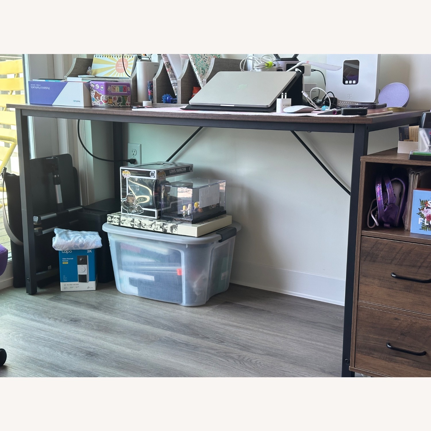 Brown Wood and Metal Desk - image-2