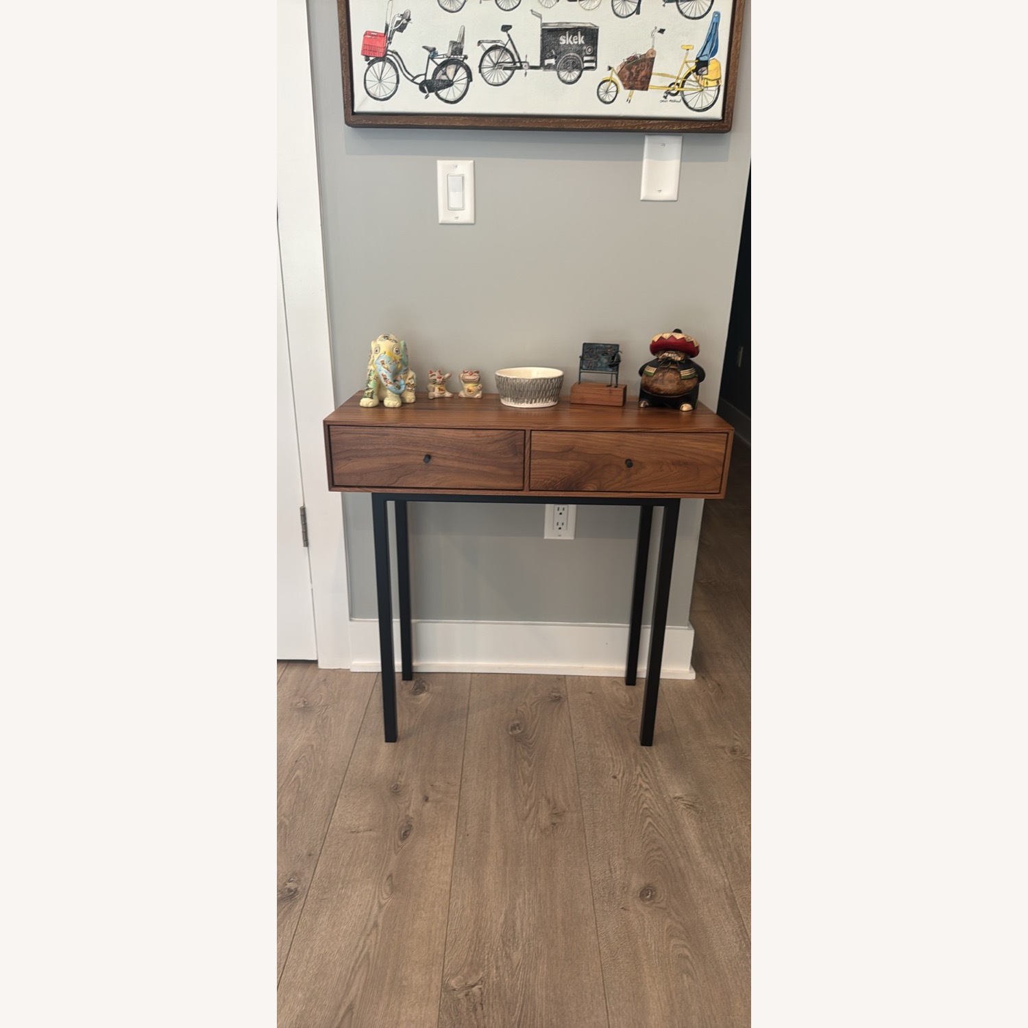 【値下げ】0229made Assistant table walnut Harmon Wood & Metal Accent Table, Walnut Finish