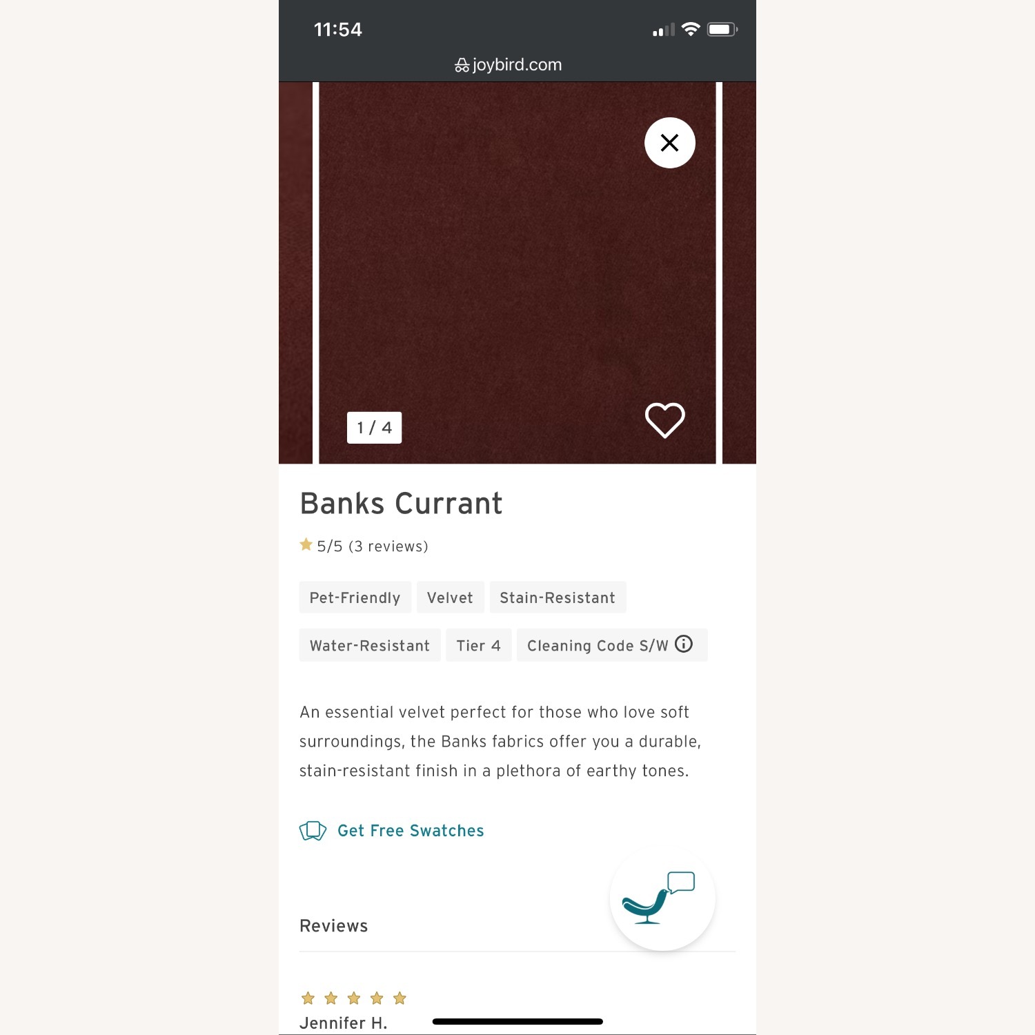 Joybird Red Velvet Carin Sectional  - image-6