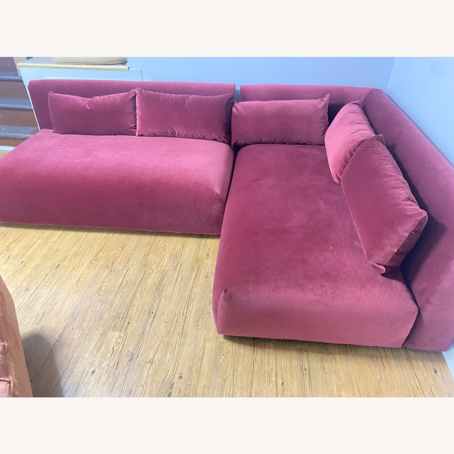 Joybird Red Velvet Carin Sectional  - image-2