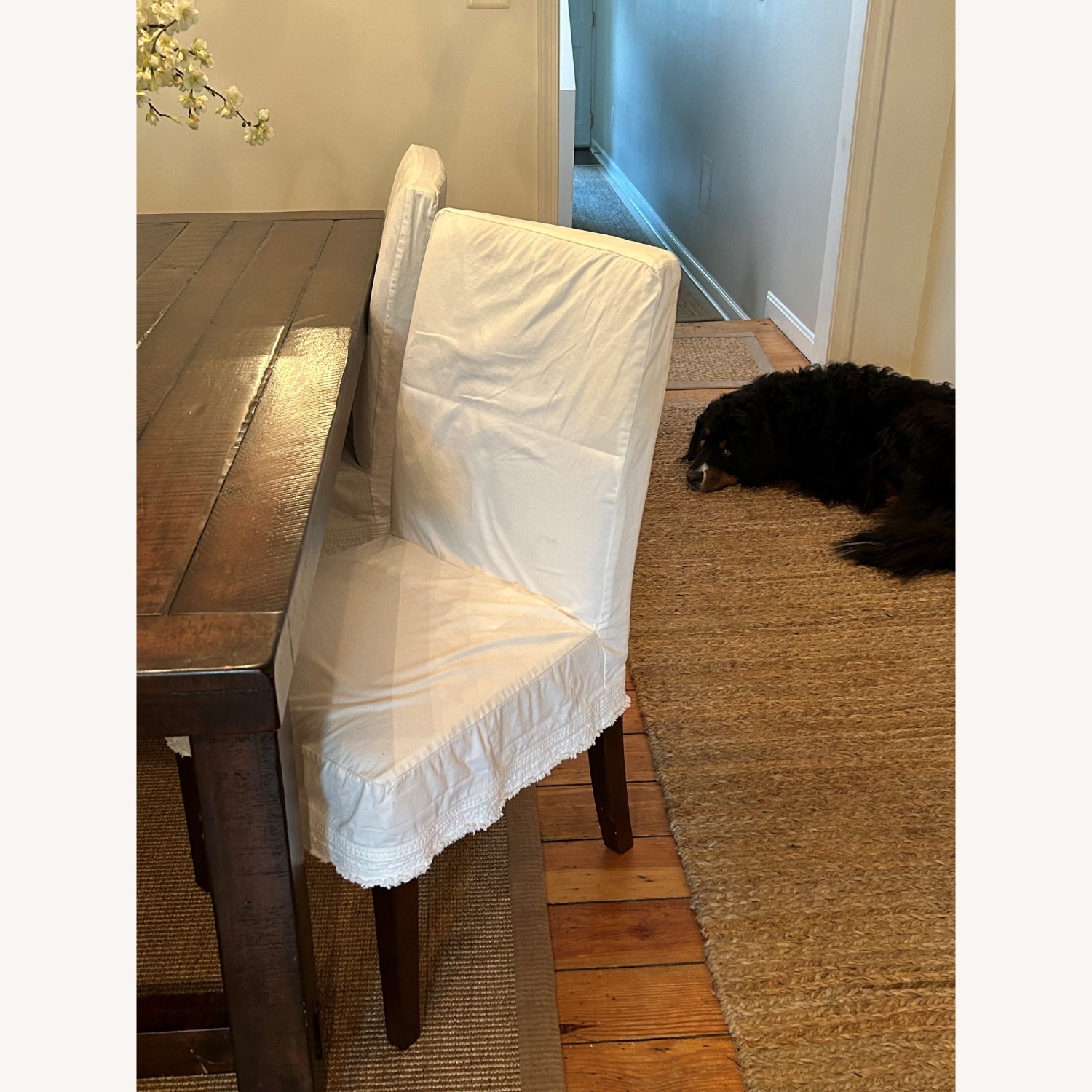 4 PB Comfort Square Slipcovered Dining Chairs - image-4