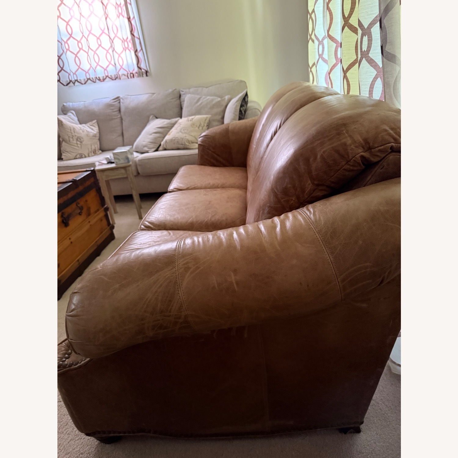 Leather Couch with Queen Mattress - image-3