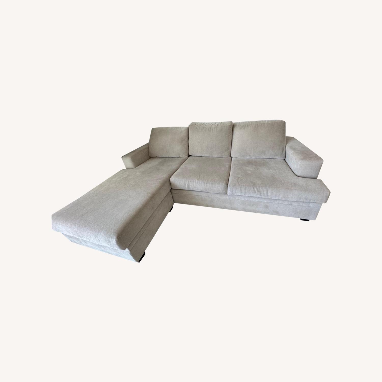 Living Spaces Sectional Sand Sofa - image-0