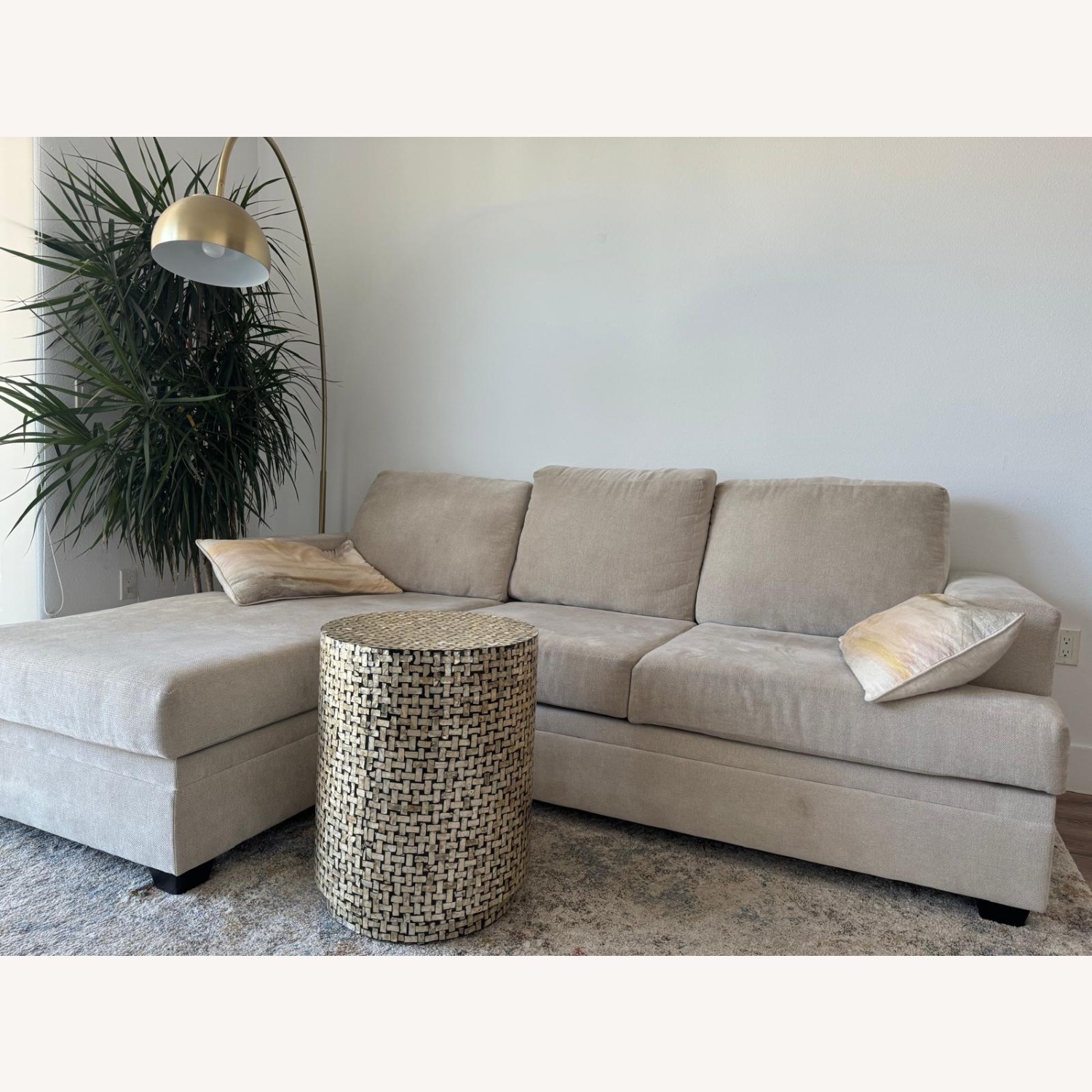 Living Spaces Sectional Sand Sofa - image-5