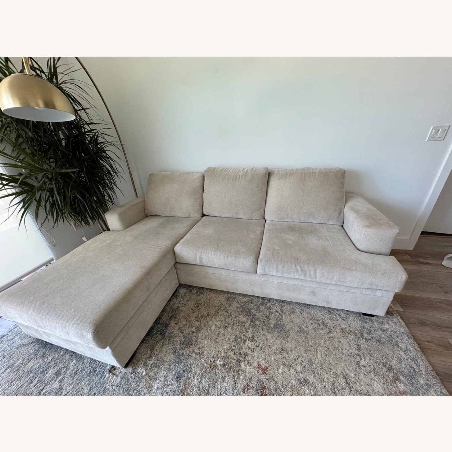 Living Spaces Sectional Sand Sofa - image-1