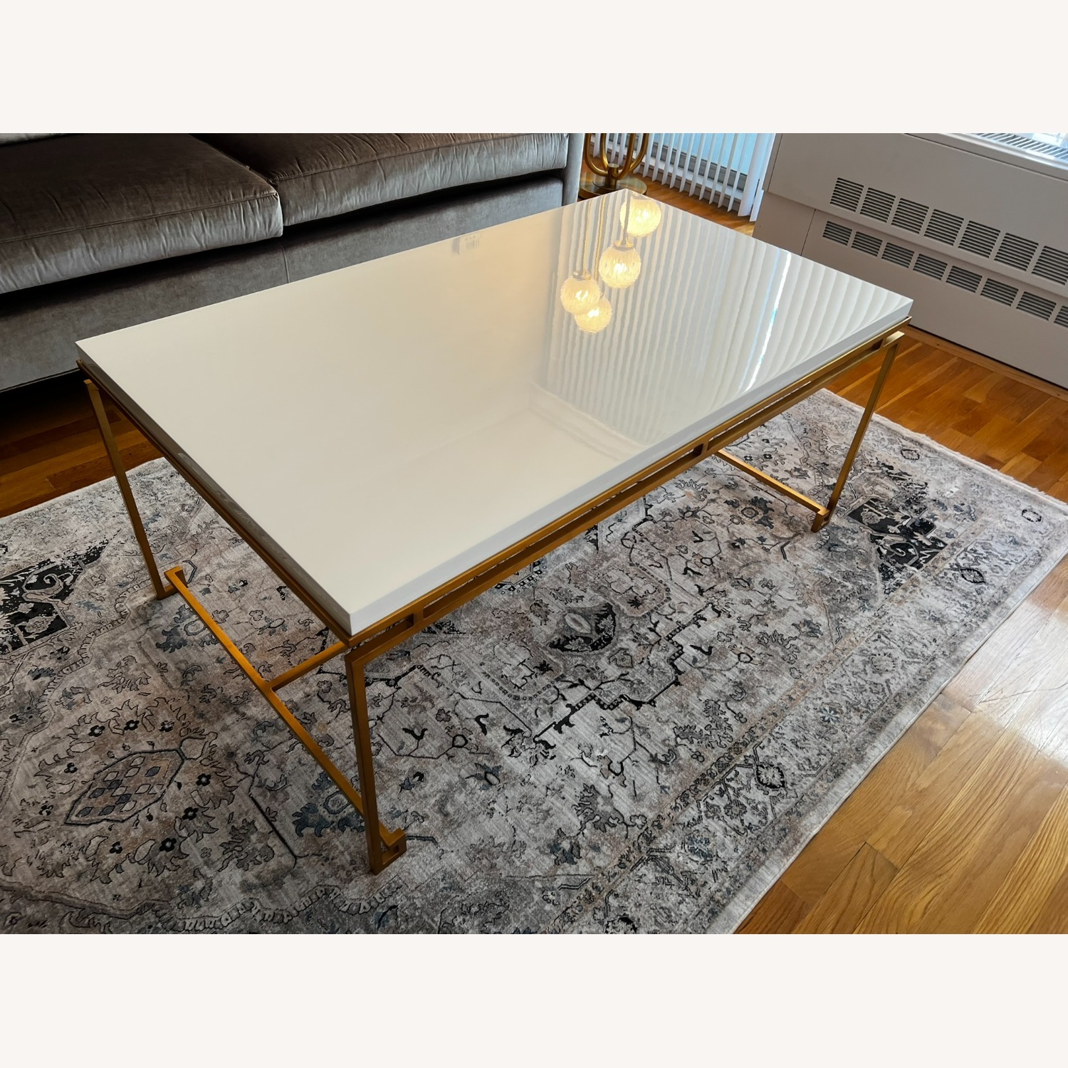 Jonathan Charles Gilded Iron Coffee Table - image-1