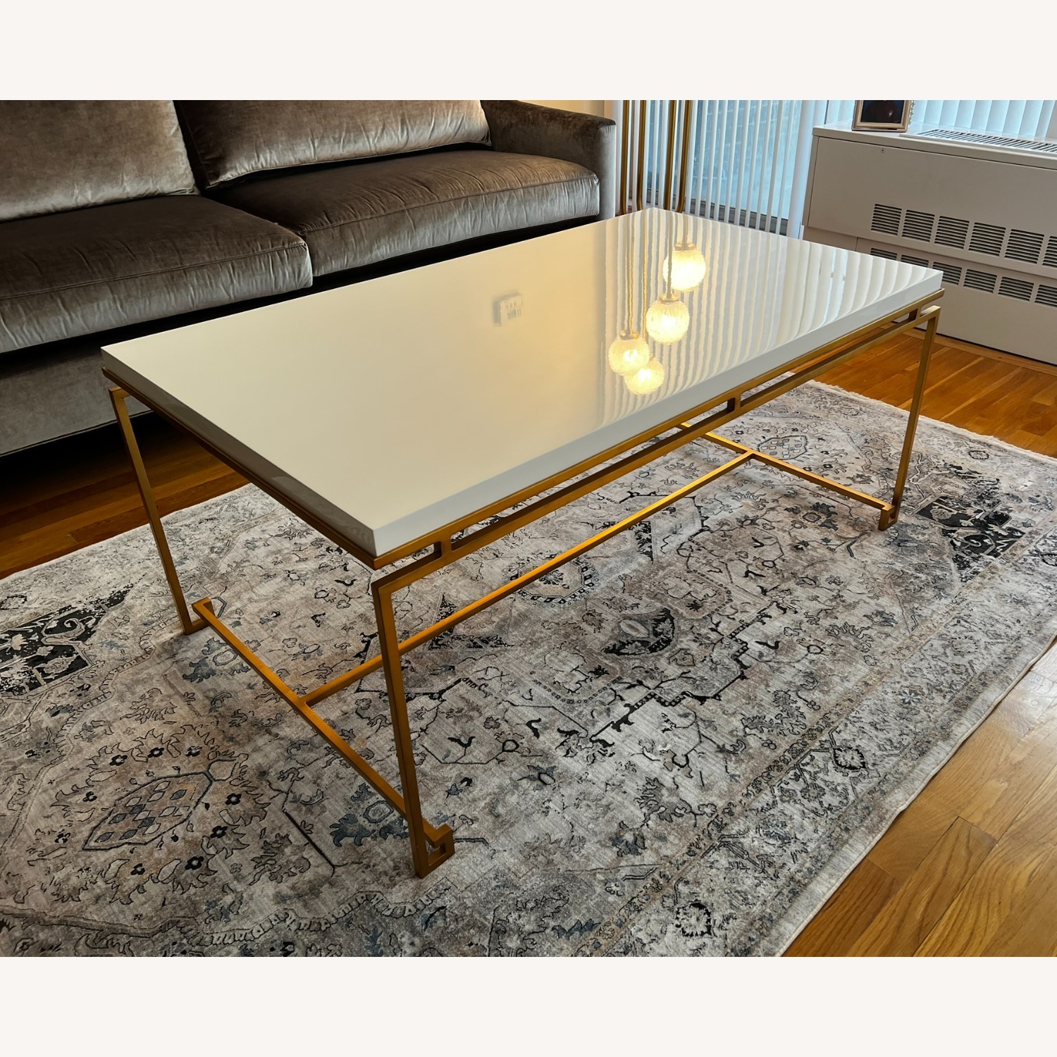 Jonathan Charles Gilded Iron Coffee Table - image-5