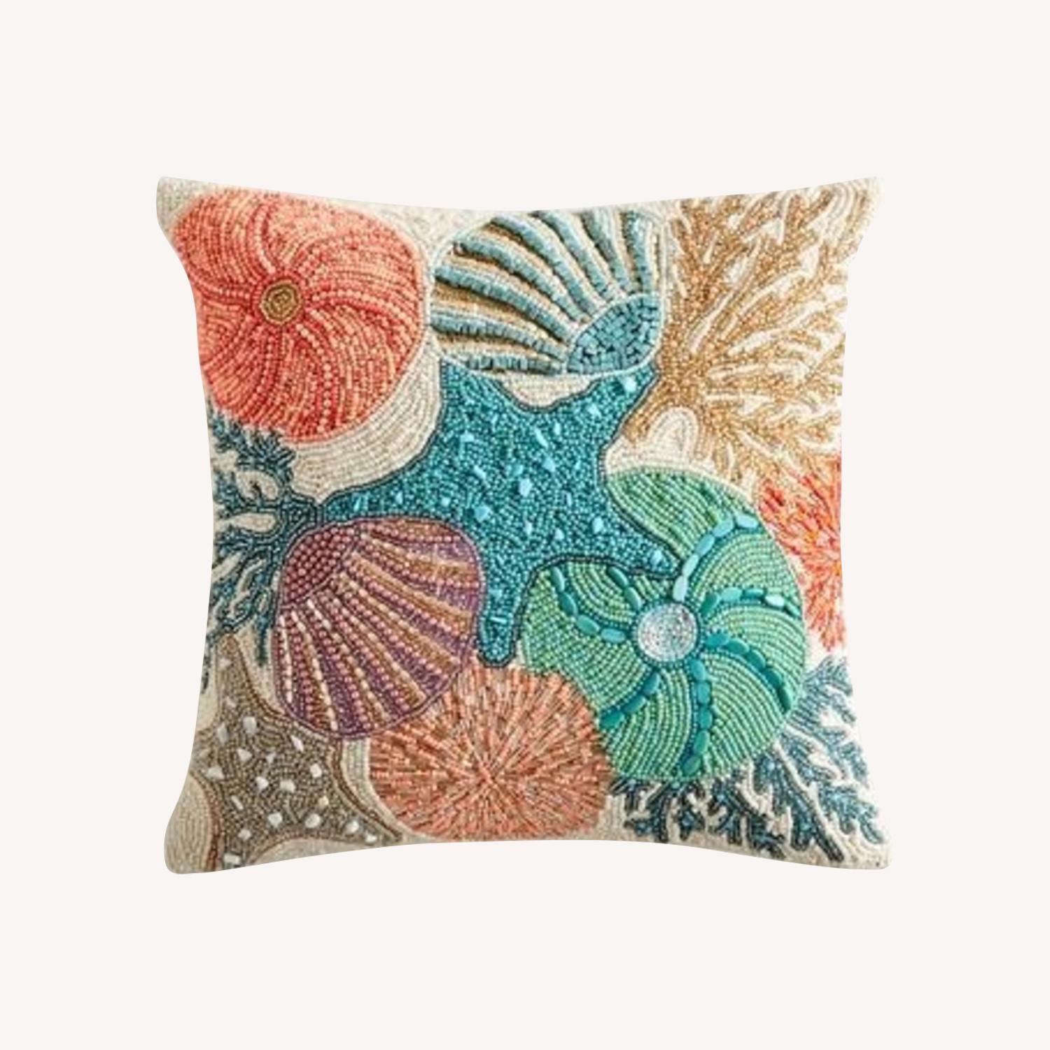 Pier 1 Nautical Beaded Pillow  - image-0
