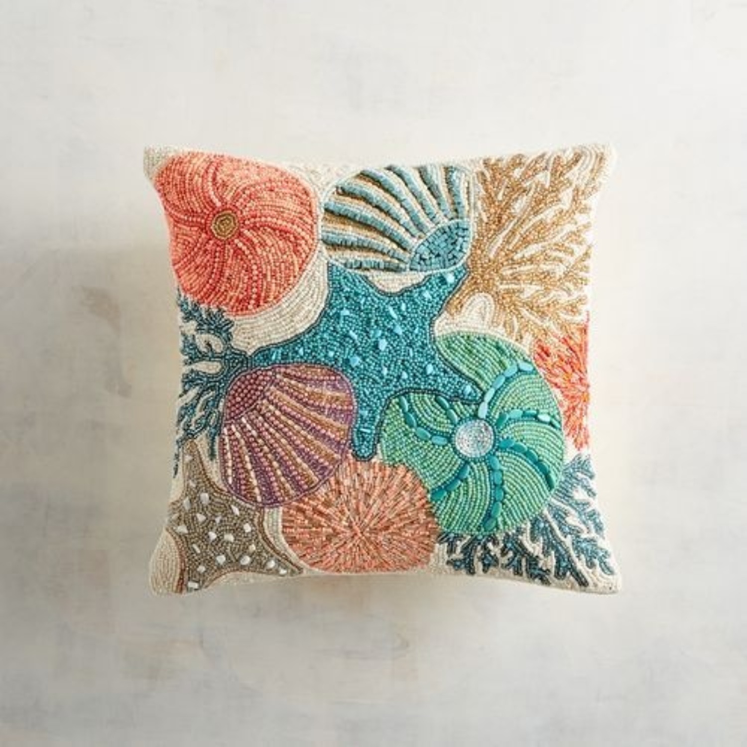 Pier 1 Nautical Beaded Pillow  - image-4