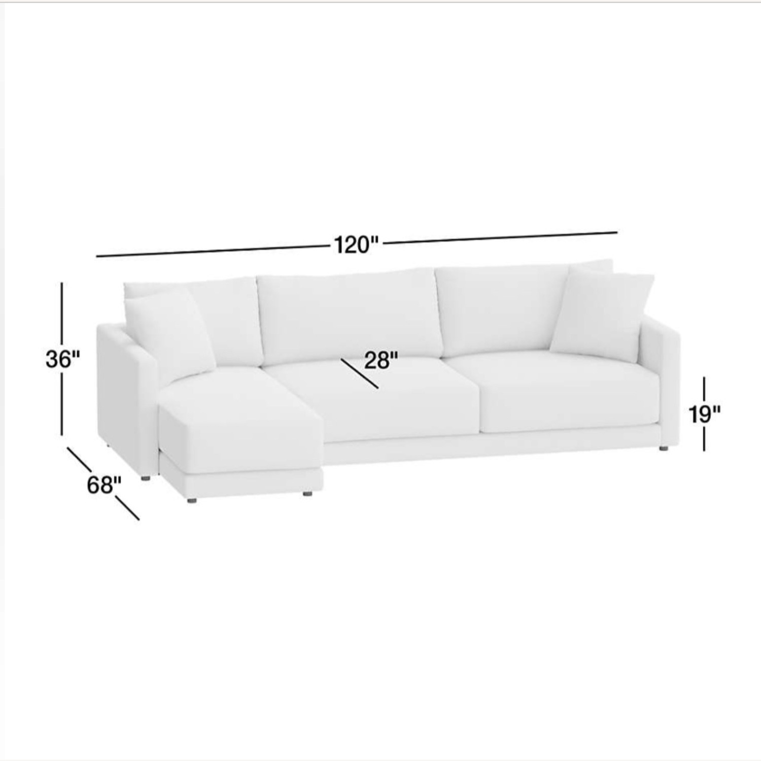Crate & Barrel Manhattan Gather 2 Sectional Chaise Sofa - image-9