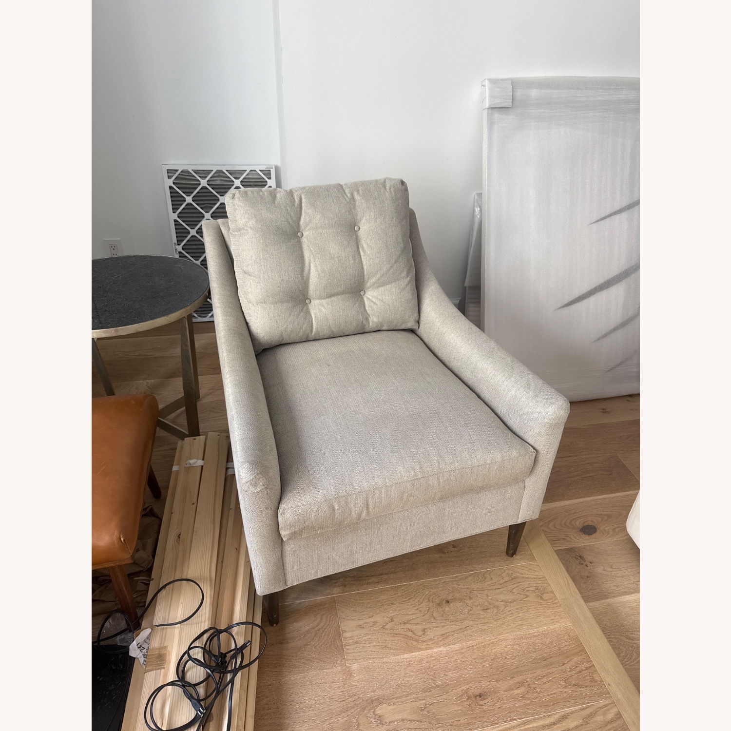 Light Grey Armchair - image-1