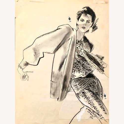 Used Fashion Illustration by Jay Crawford for sale on AptDeco