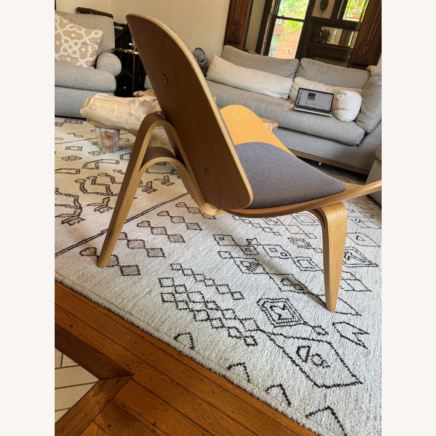 Hans Wegner Style Shell Chairs (Set of 2) - image-2