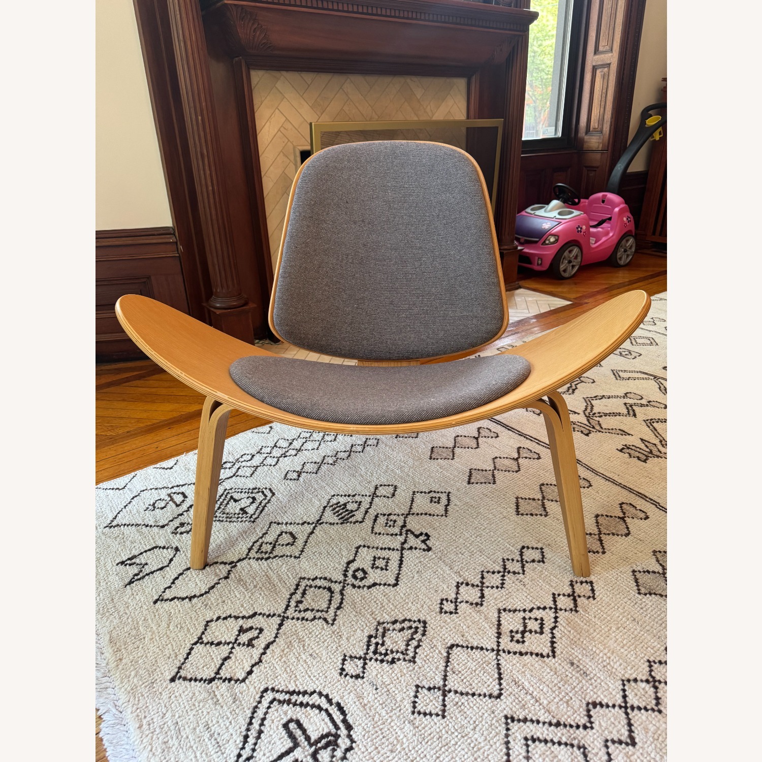 Hans Wegner Style Shell Chairs (Set of 2) - image-1