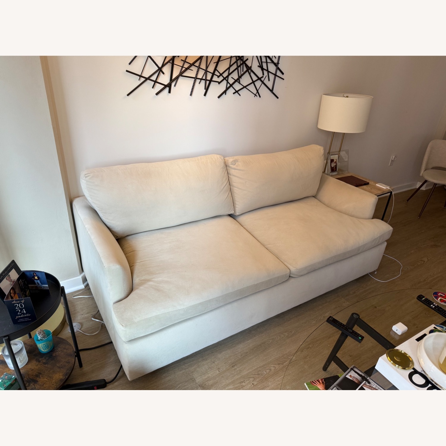 Haven 79" Sleeper Sofa, Performance Velvet, Sand - image-1