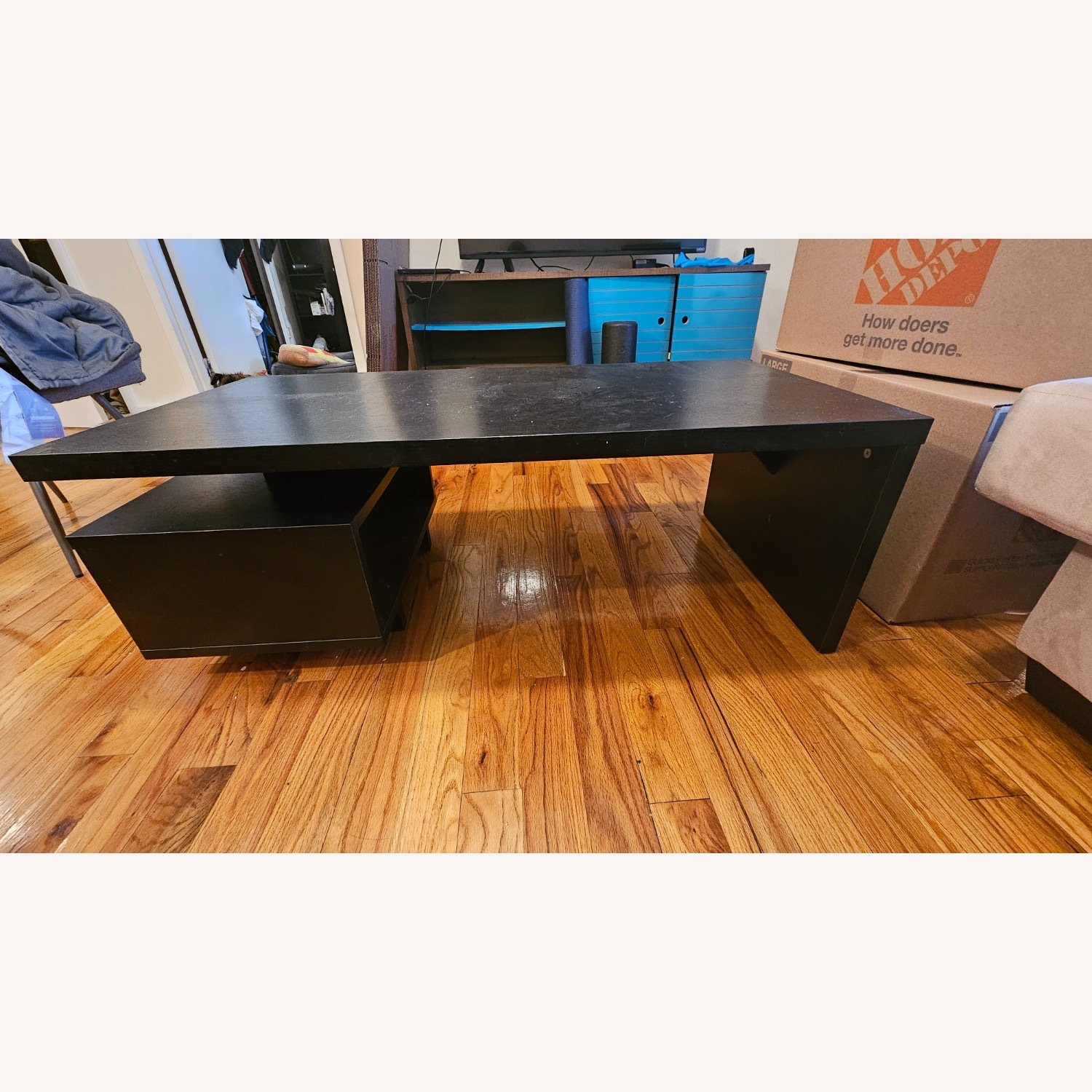 Black Coffee Table with Storage Area - image-1