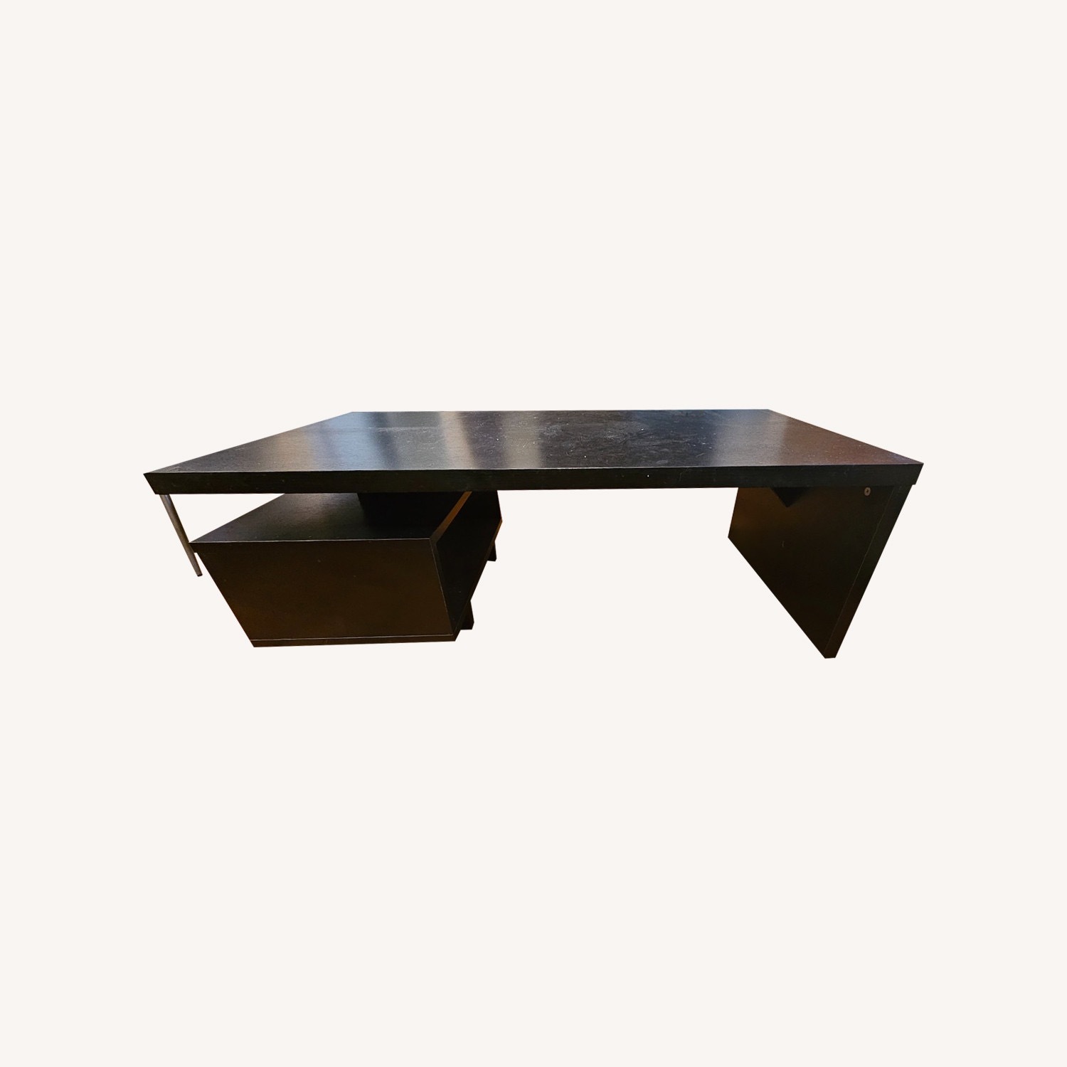 Black Coffee Table with Storage Area - image-0